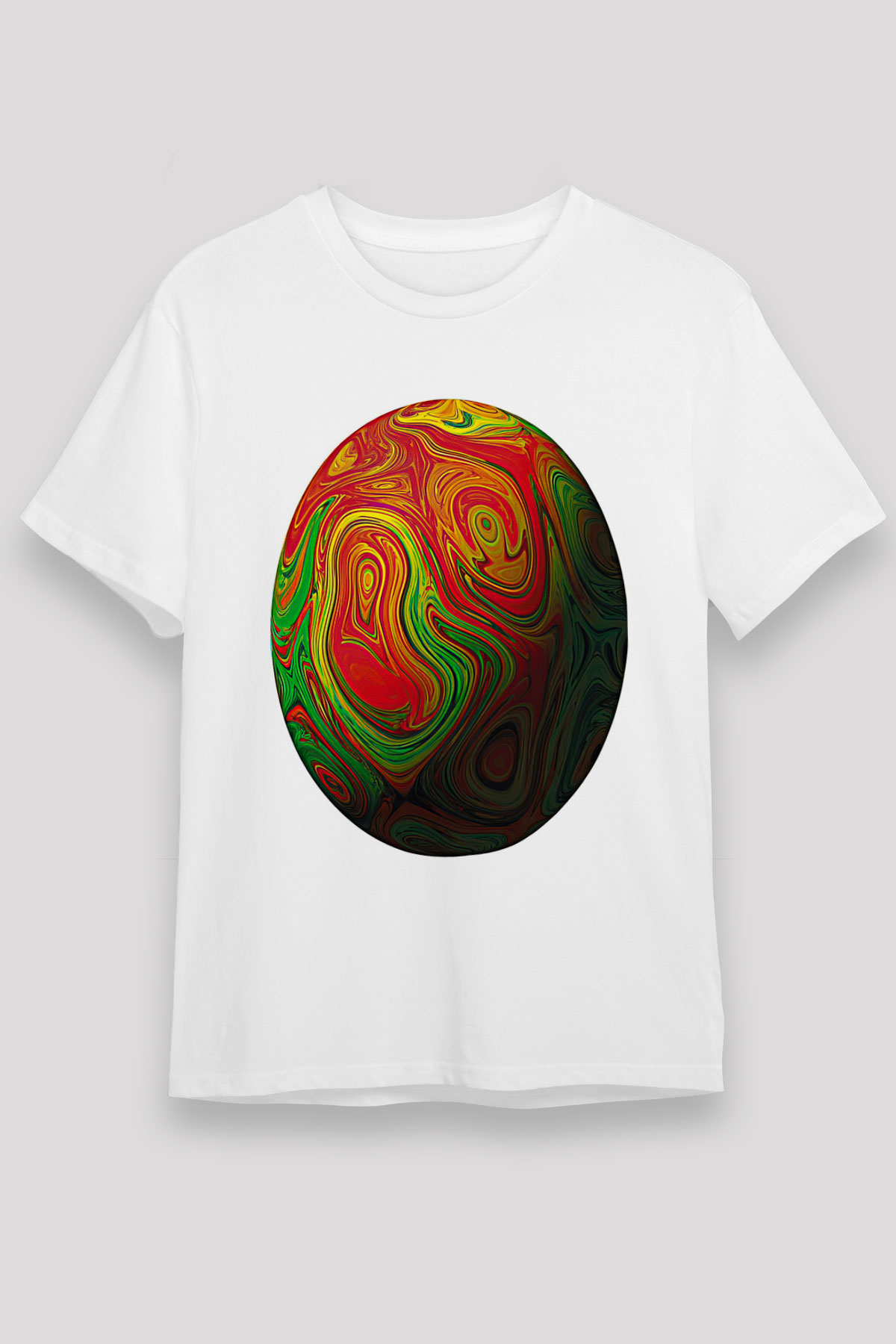 Paskalya Baskılı Unisex Beyaz Tişört - Tshirt