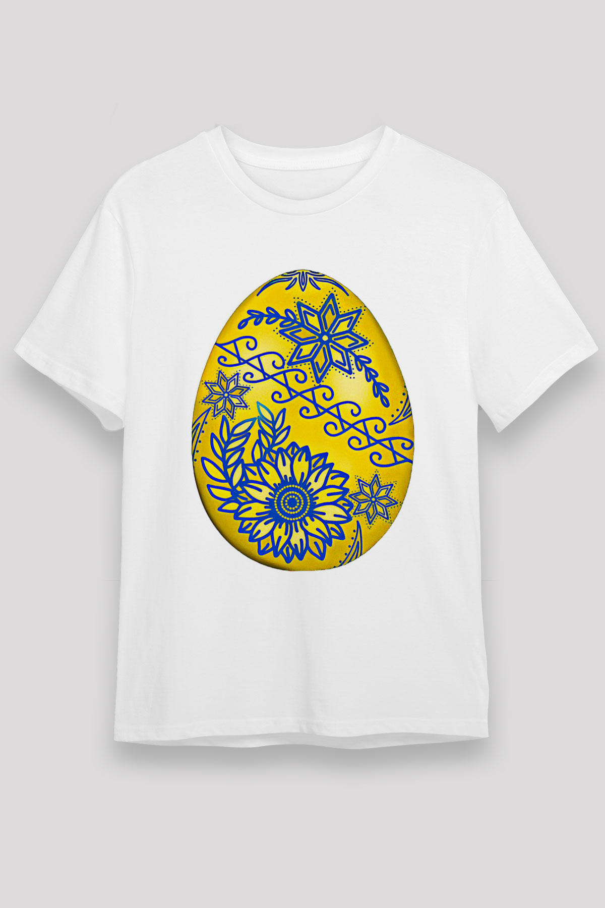 Paskalya Baskılı Unisex Beyaz Tişört - Tshirt