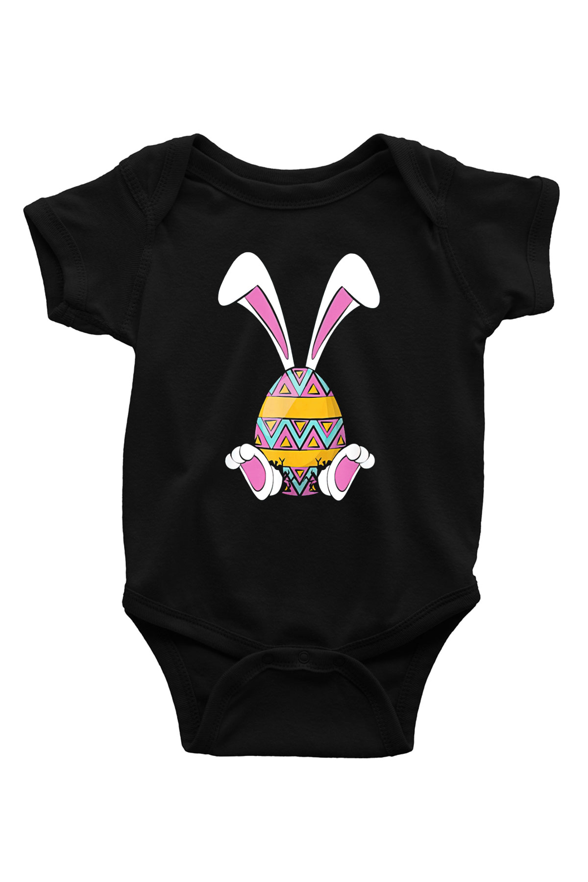 Paskalya Baskılı Unisex Siyah Bebek Body - Zıbın