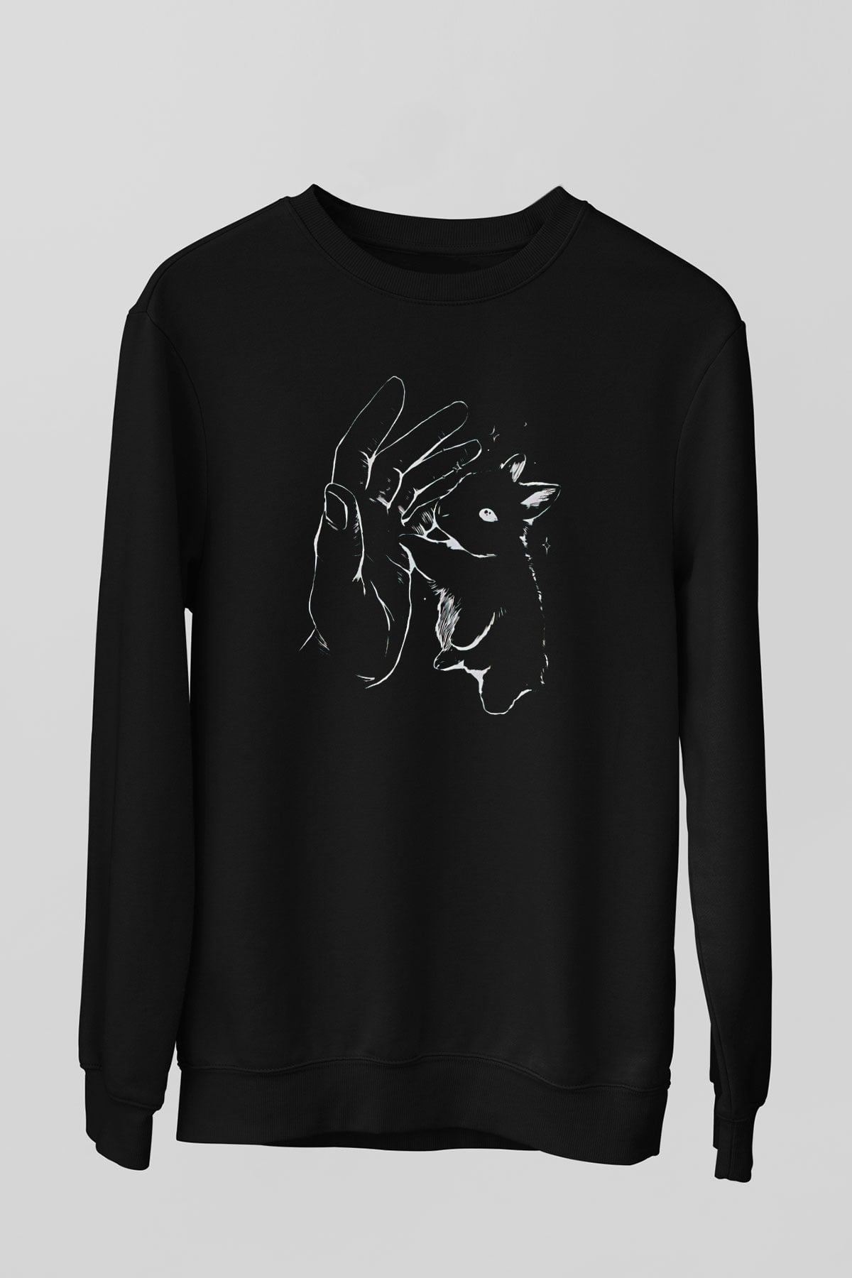 Paskalya Baskılı Unisex Siyah Sweatshirt