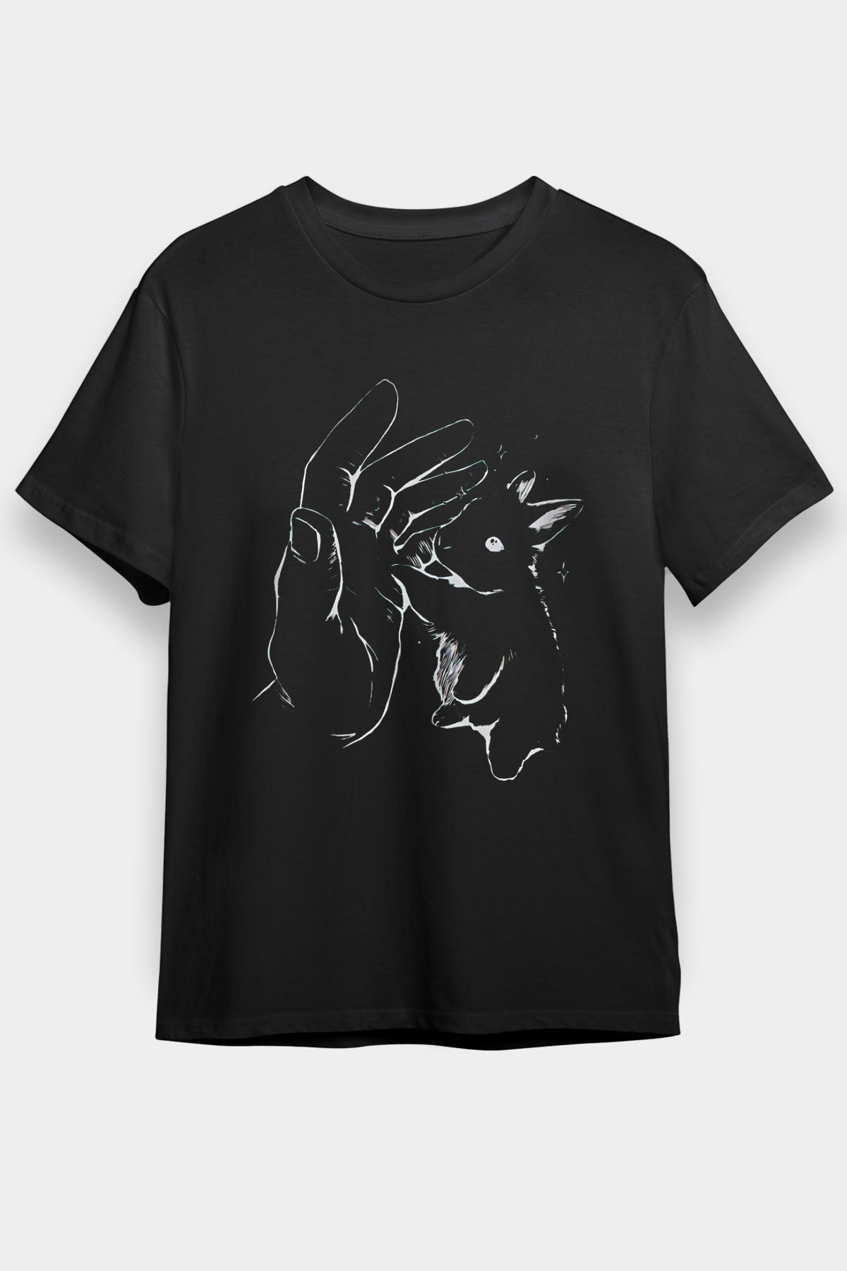 Paskalya Baskılı Unisex Siyah Tişört - Tshirt