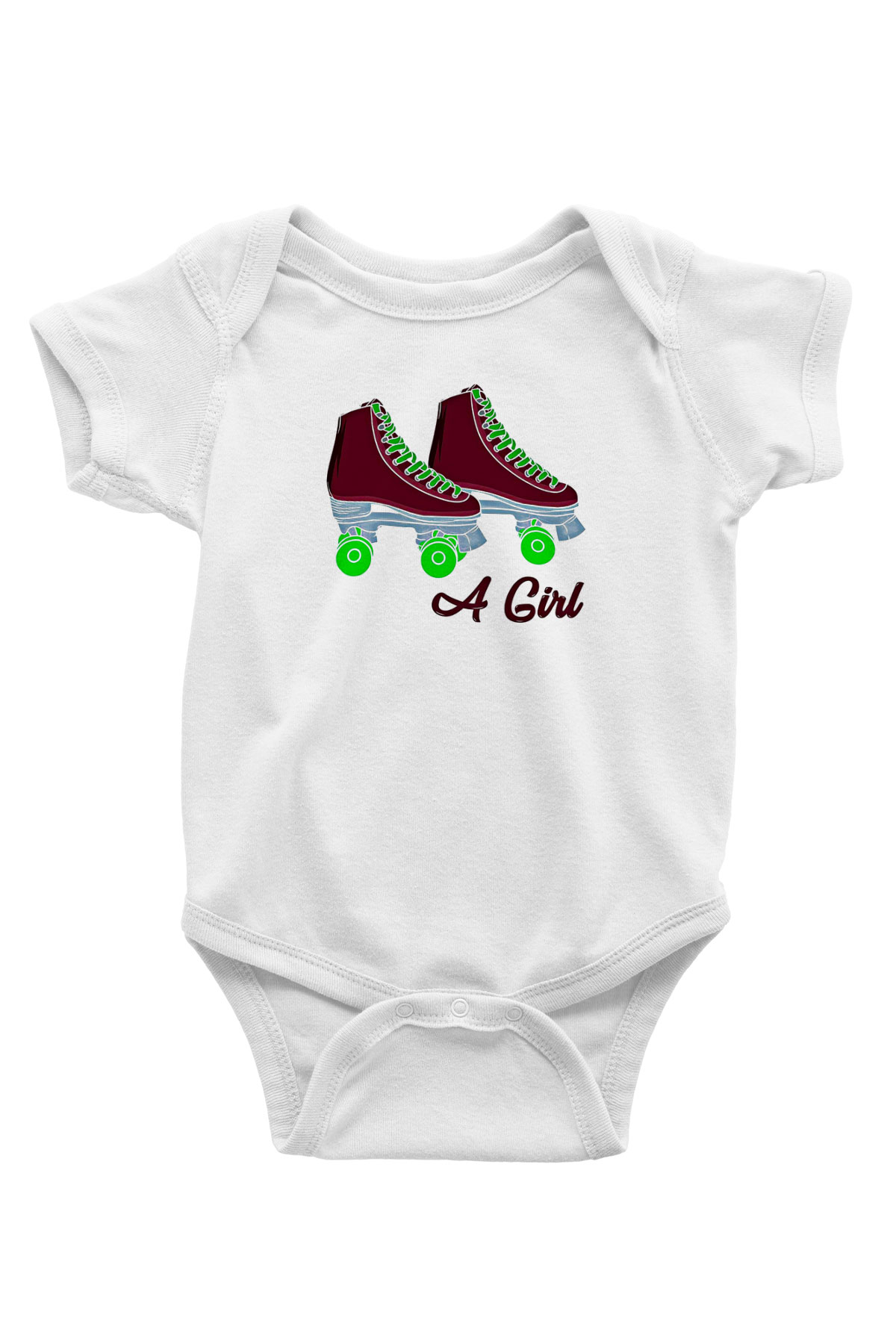 Paten Baskılı Beyaz Bebek Body - Zıbın