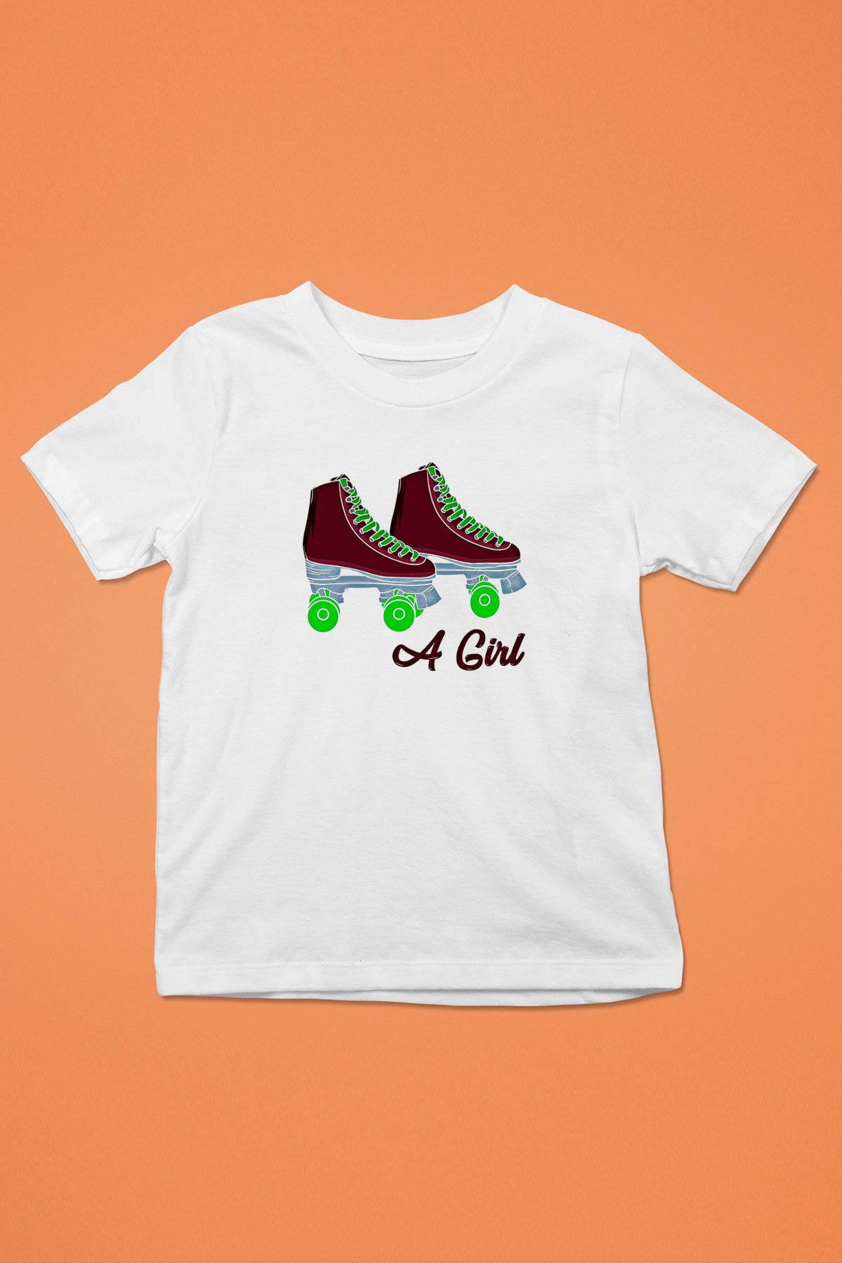 Paten Baskılı Unisex Beyaz Çocuk Tişört - Tshirt