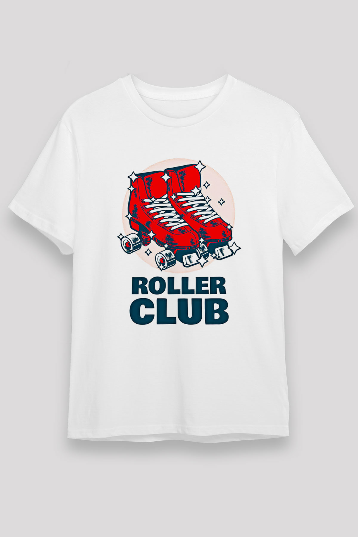 Paten Baskılı Unisex Beyaz Tişört - Tshirt