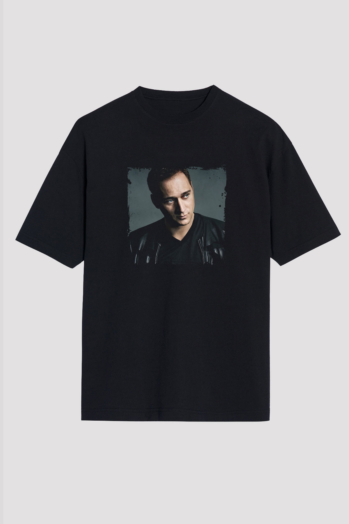 Paul Van Dyk Baskılı Unisex Oversize Siyah Tişört