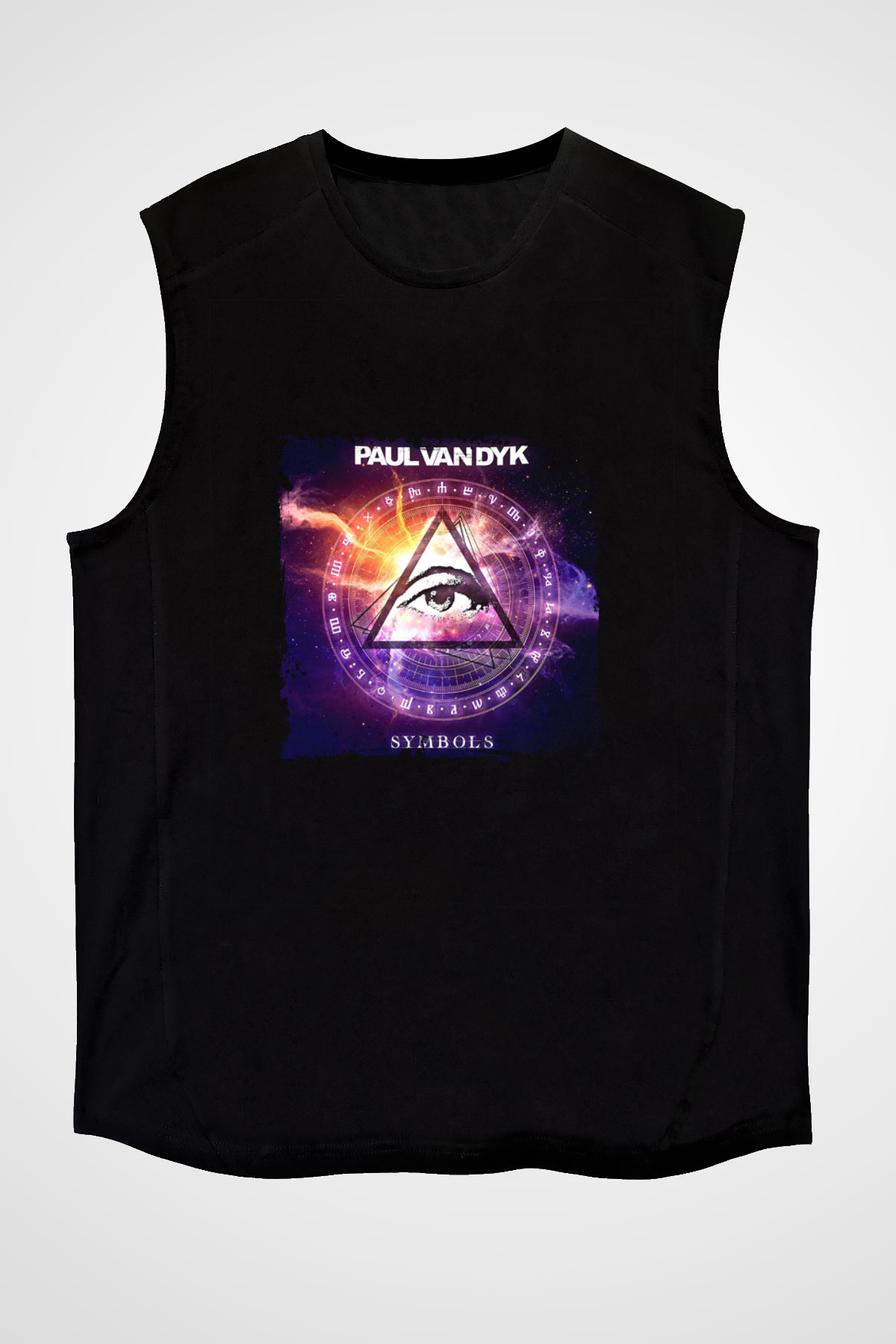 Paul Van Dyk Baskılı Unisex Siyah Kolsuz Tişört