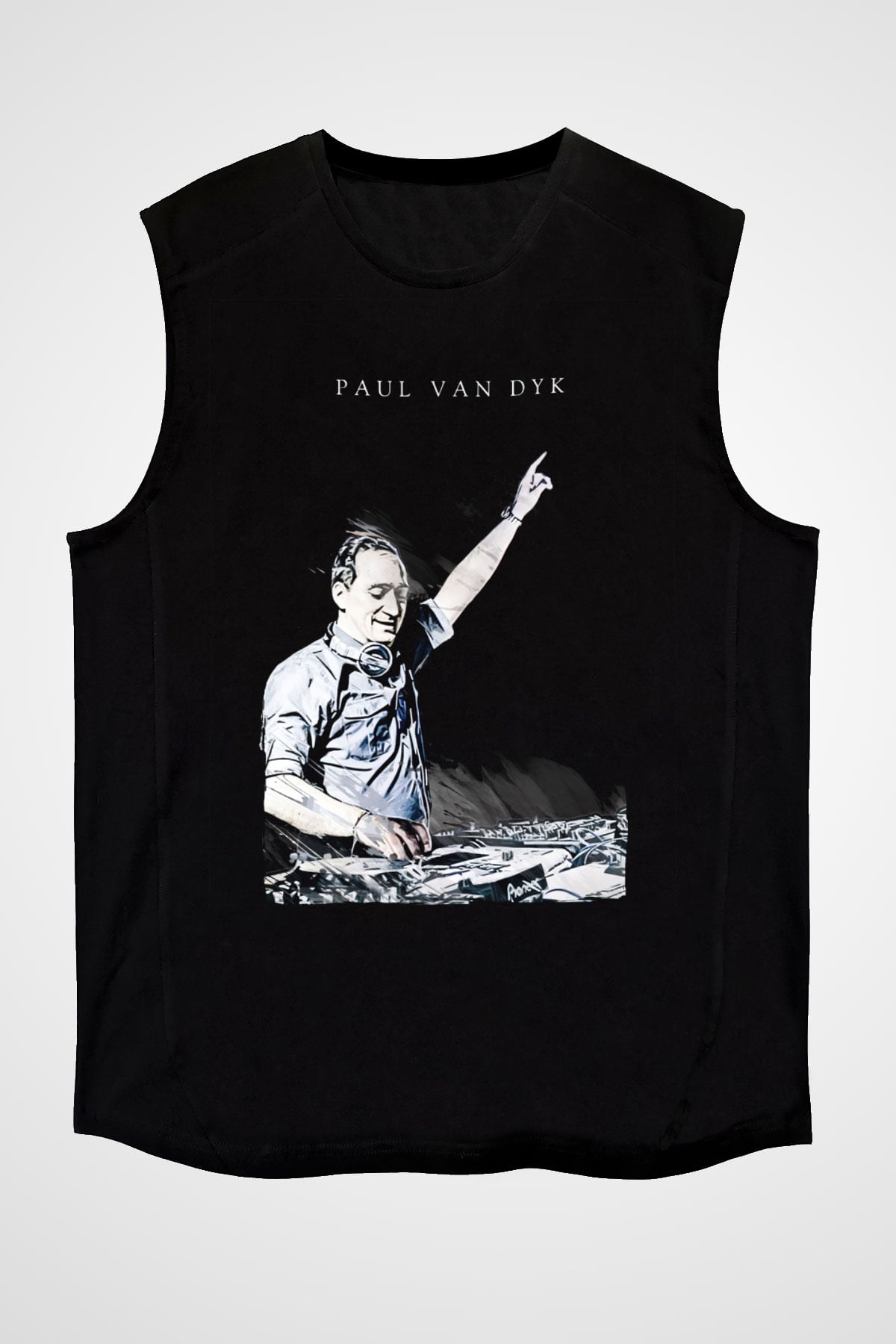 Paul Van Dyk Siyah Unisex Kolsuz Tişört