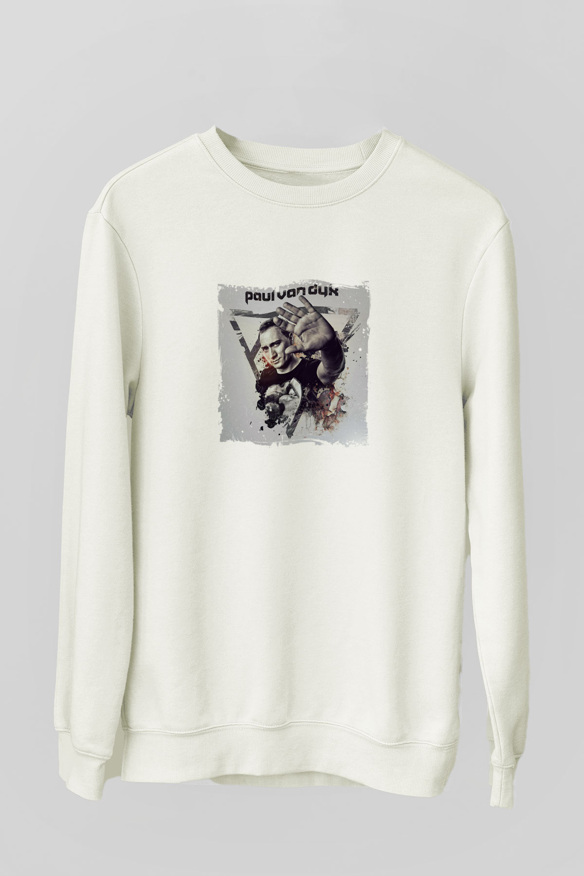 Paul Van DykBaskılı Beyaz Sweatshirt