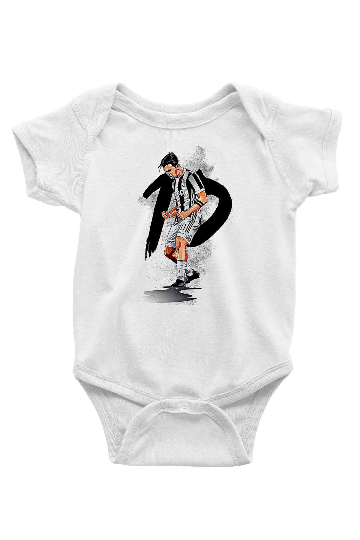 Paulo Dybala Baskılı Beyaz Unisex Bebek Body - Zıbın