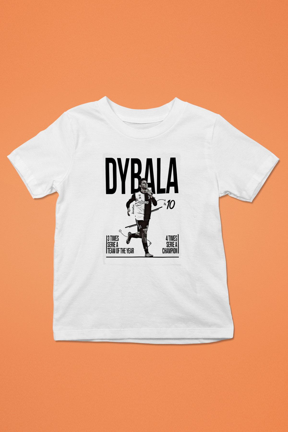 Paulo Dybala Baskılı Beyaz Unisex Beyaz Çocuk Tişört - Tshirt
