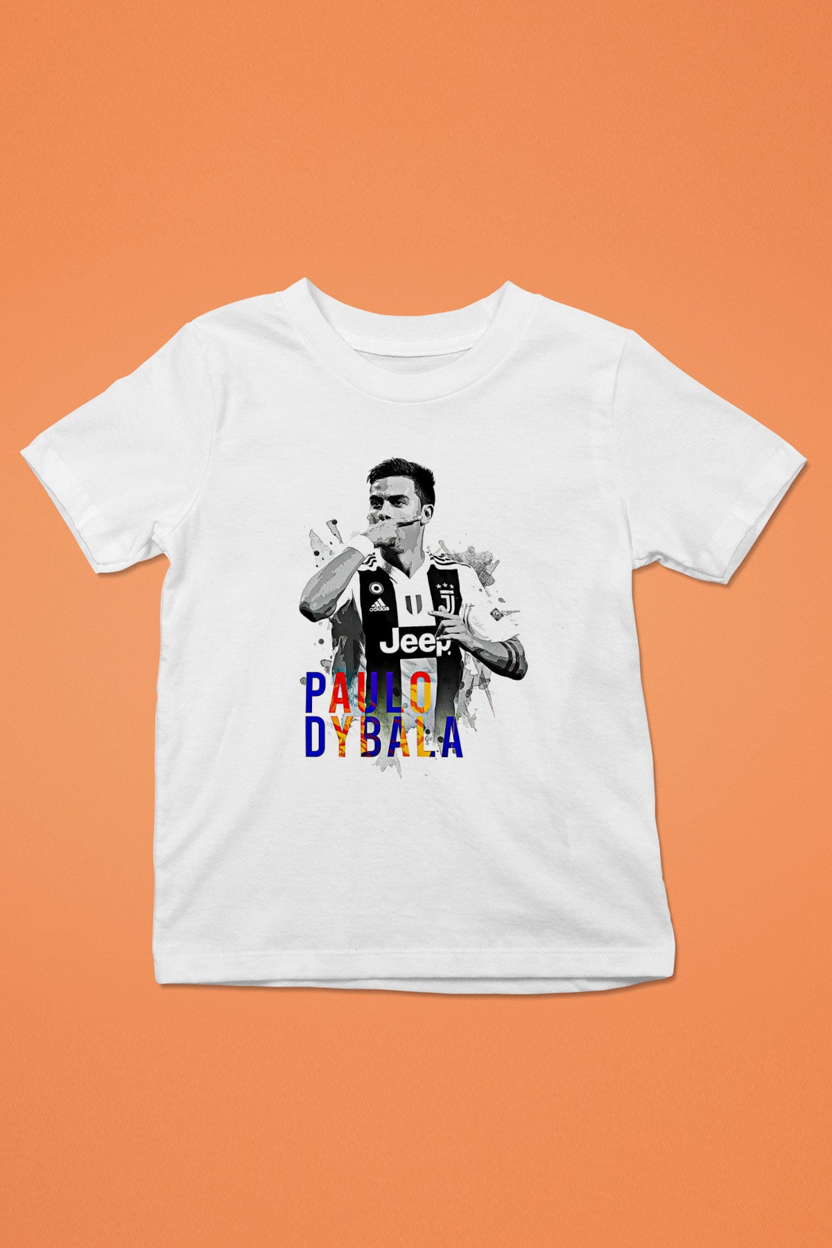 Paulo Dybala Baskılı Beyaz Unisex Beyaz Çocuk Tişört - Tshirt