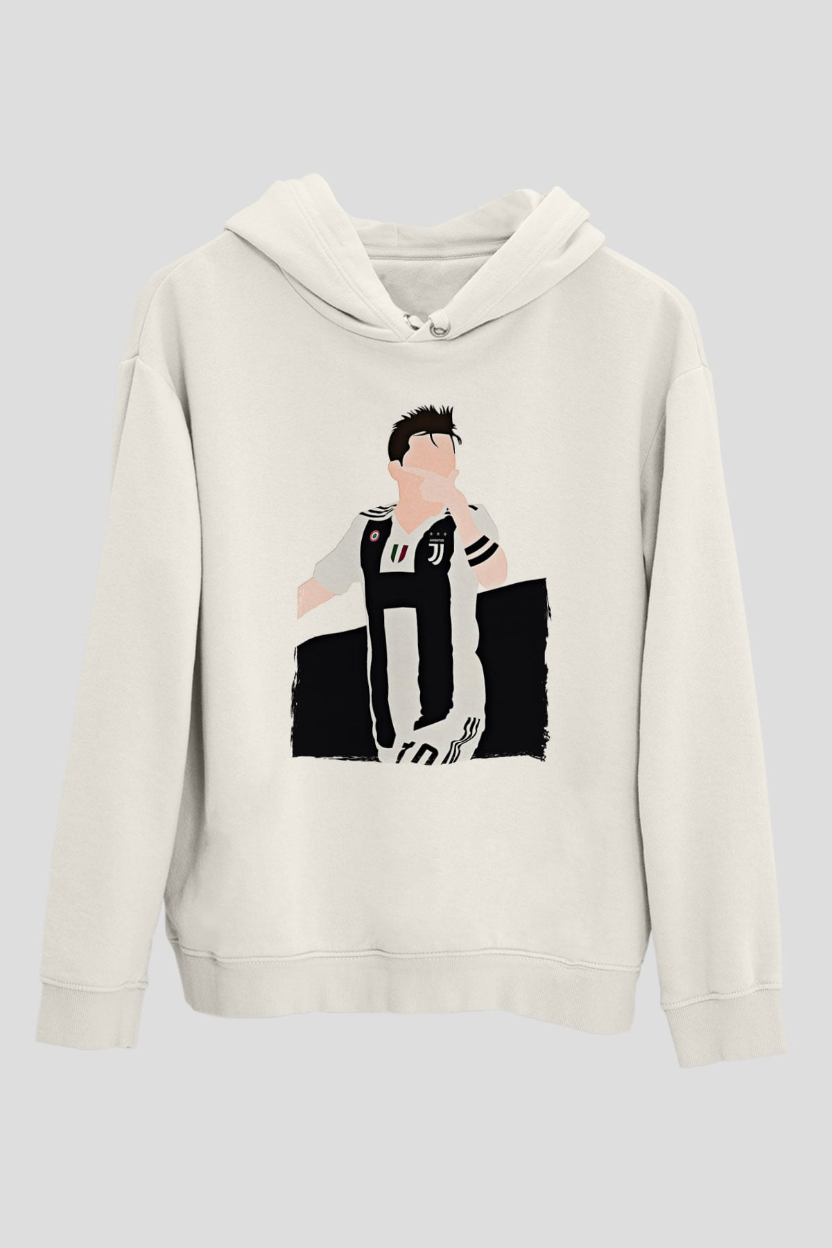 Paulo Dybala Baskılı Beyaz Unisex Kapüşonlu Sweatshirt
