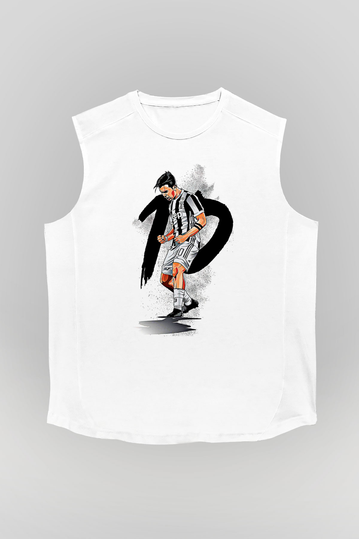 Paulo Dybala Baskılı Beyaz Unisex Kolsuz Tişört - Tshirt