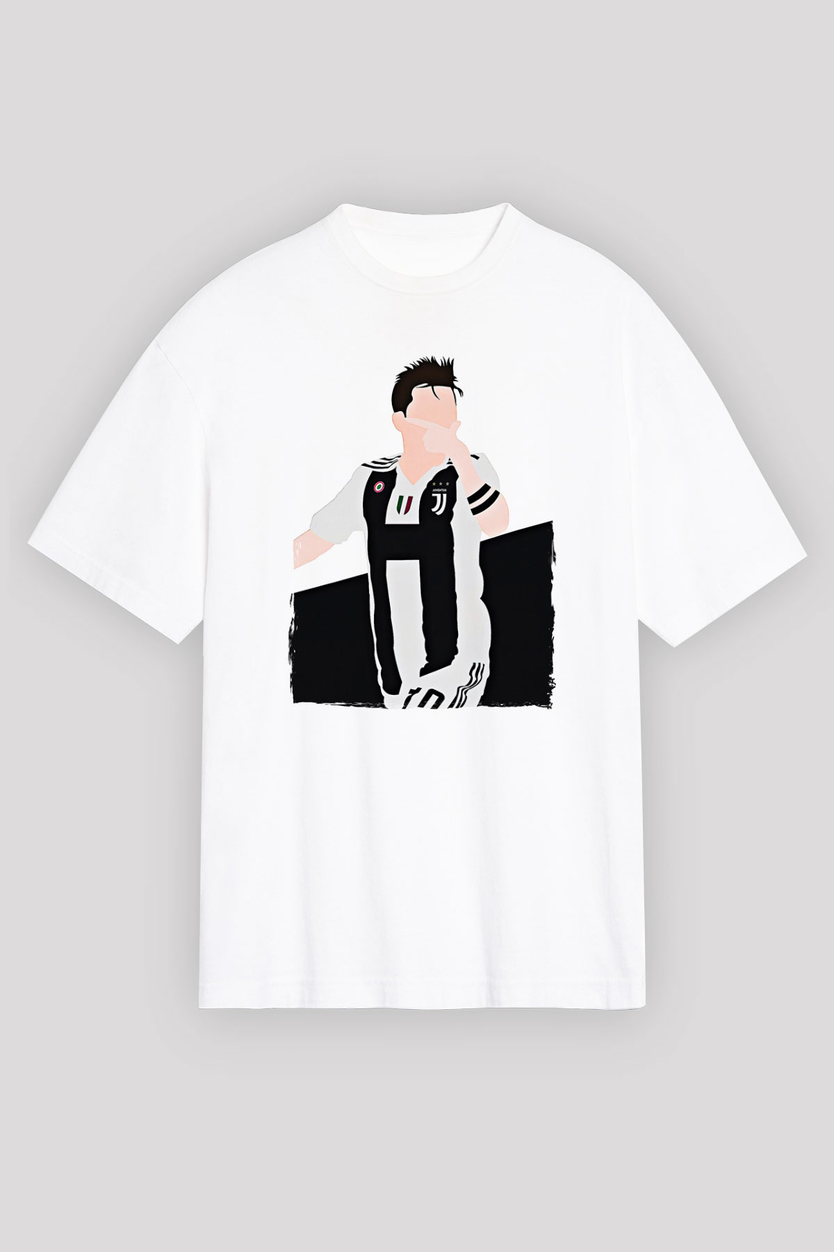 Paulo Dybala Baskılı Beyaz Unisex Oversize Tişört - Tshirt