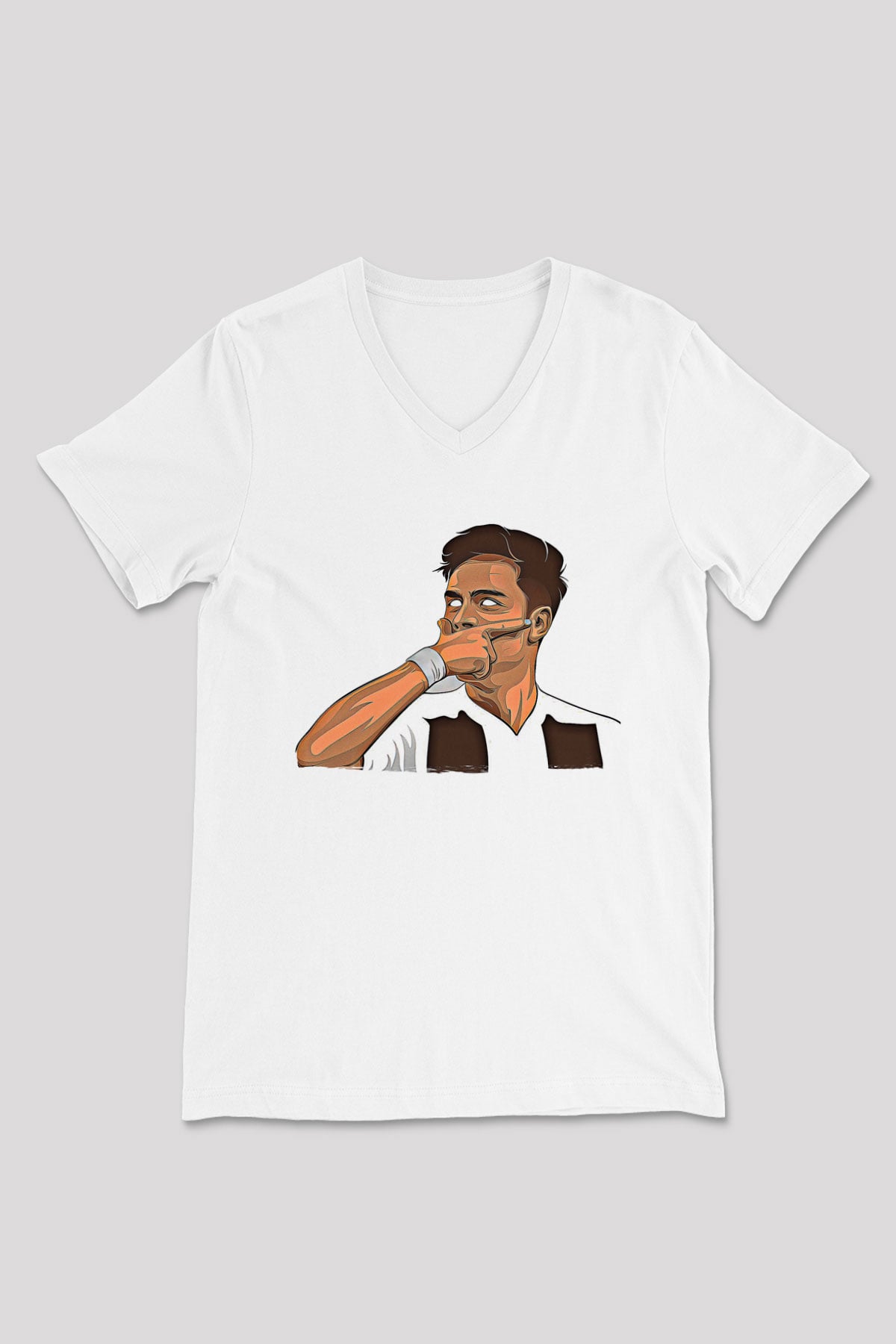Paulo Dybala Baskılı Beyaz Unisex V Yaka Tişört - Tshirt