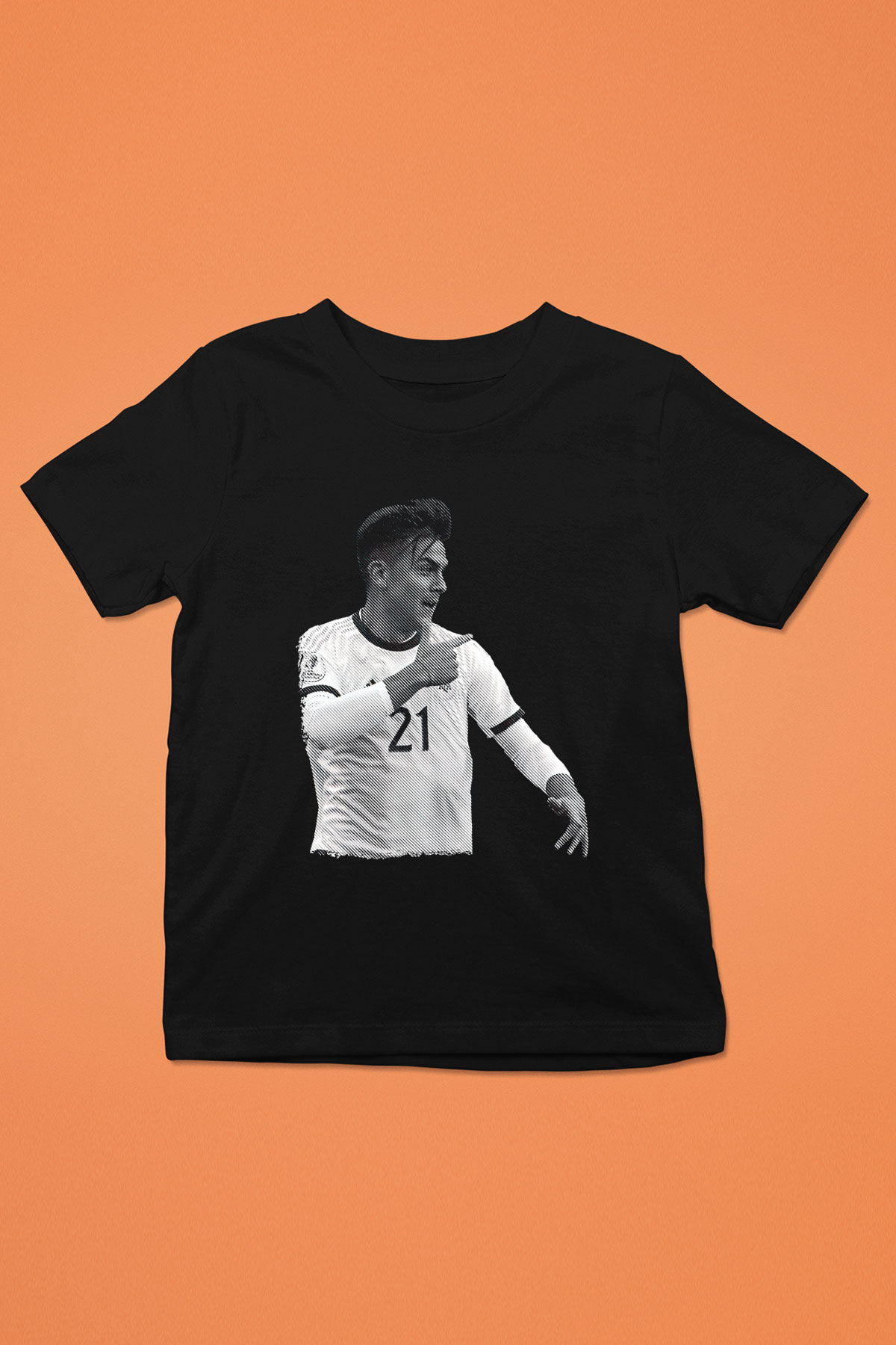 Paulo Dybala Baskılı Unisex Siyah Çocuk Tişört - Tshirt