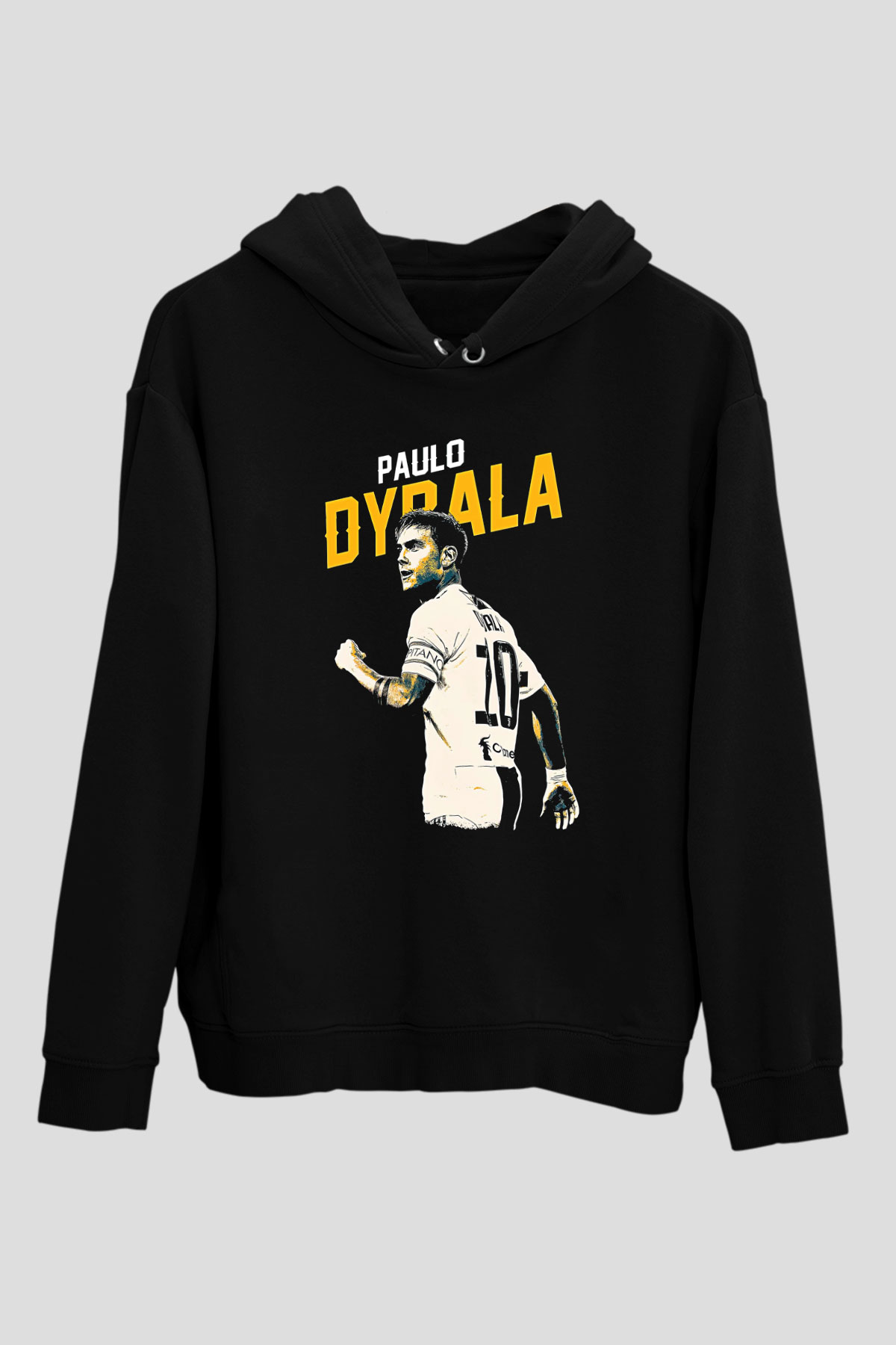 Paulo Dybala Baskılı Unisex Siyah Kapüşonlu Sweatshirt