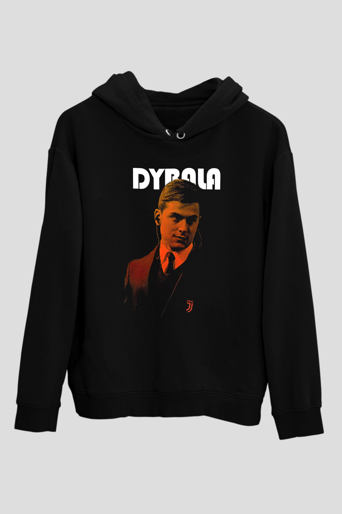Paulo Dybala Baskılı Unisex Siyah Kapüşonlu Sweatshirt