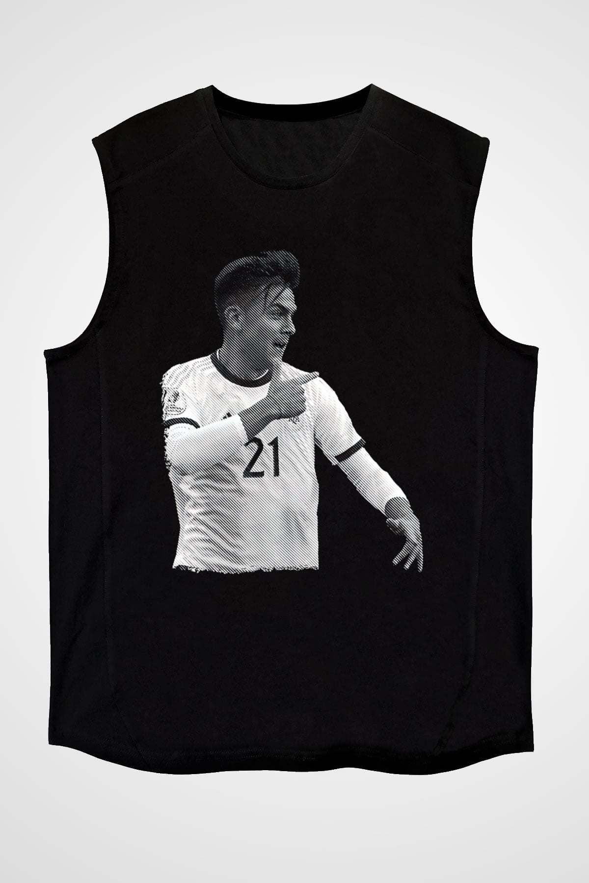 Paulo Dybala Baskılı Unisex Siyah Kolsuz Tişört - Tshirt