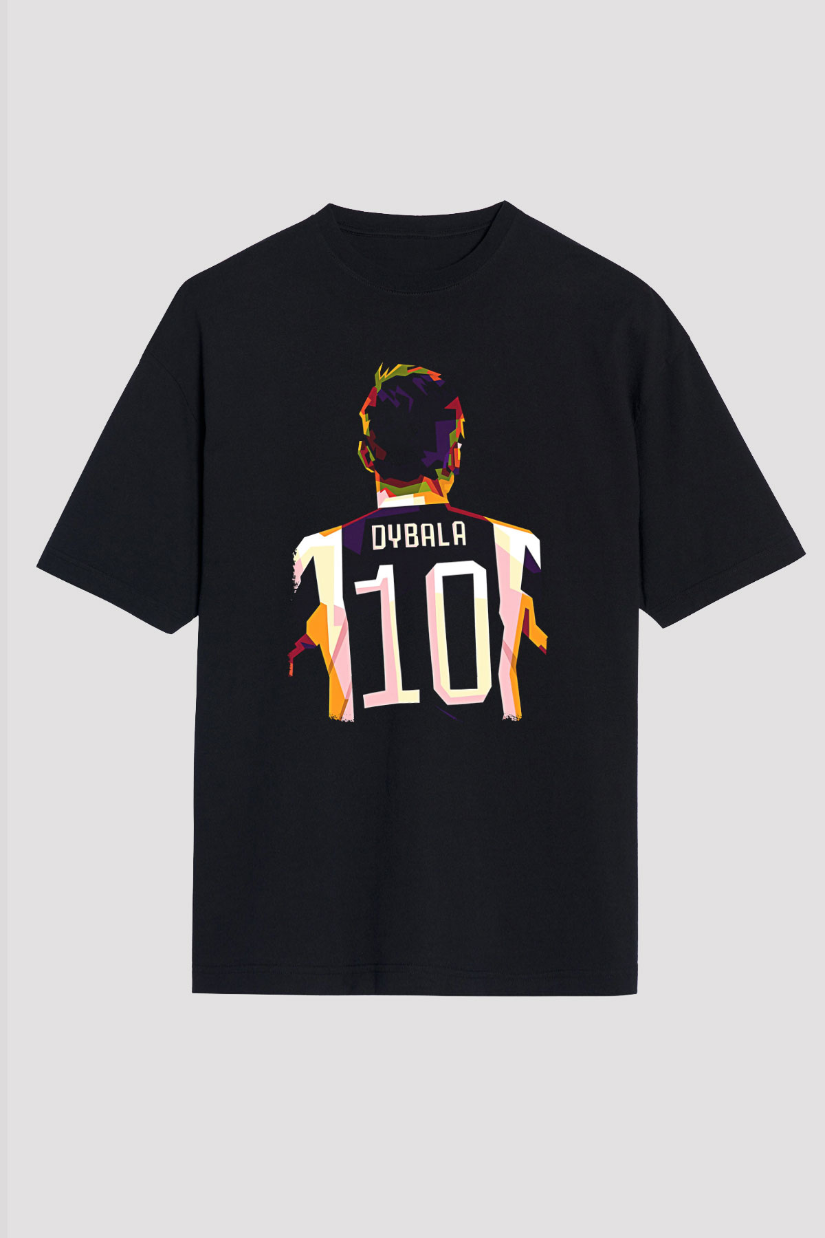 Paulo Dybala Baskılı Unisex Siyah Oversize Tişört - Tshirt