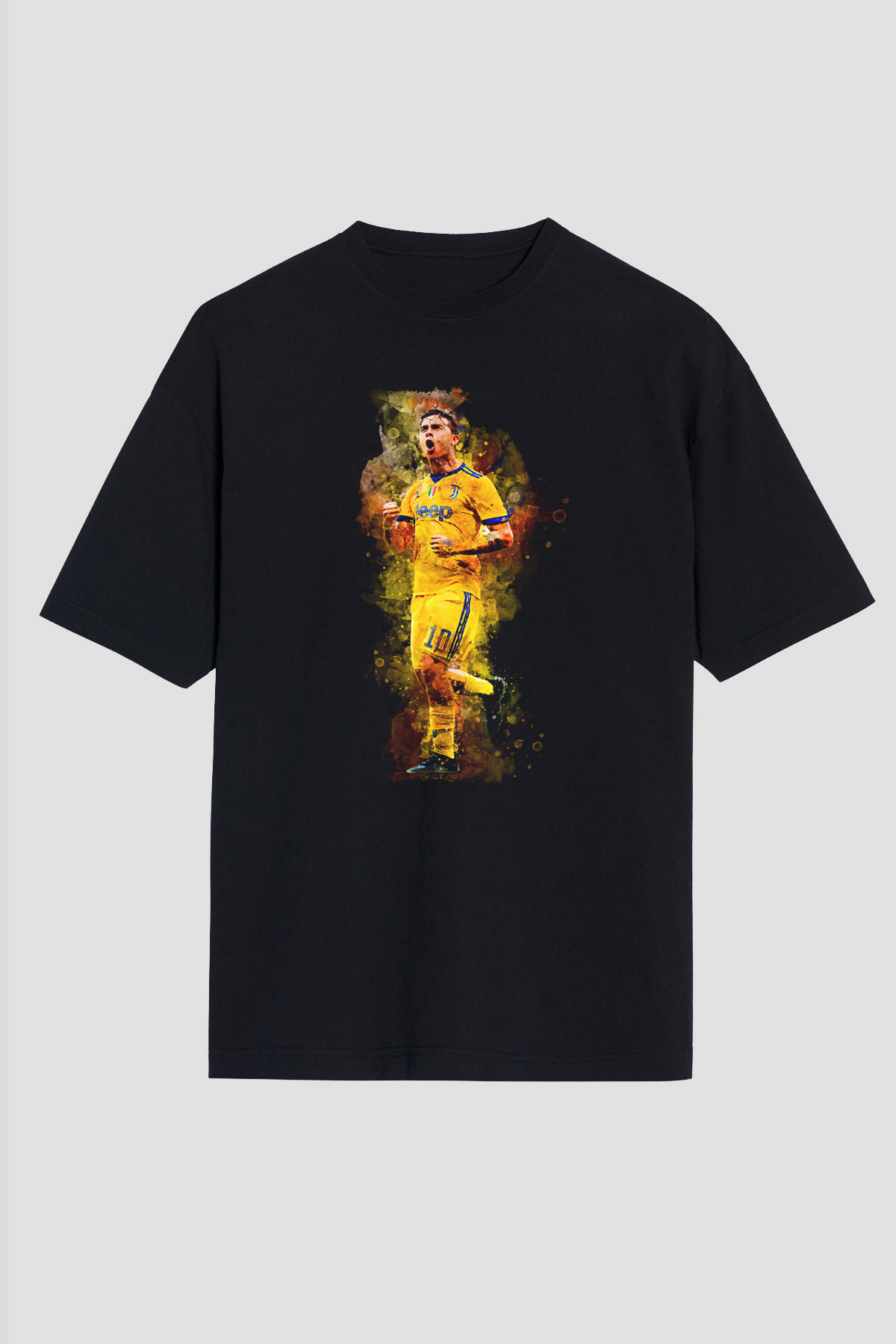 Paulo Dybala Baskılı Unisex Siyah Oversize Tişört - Tshirt