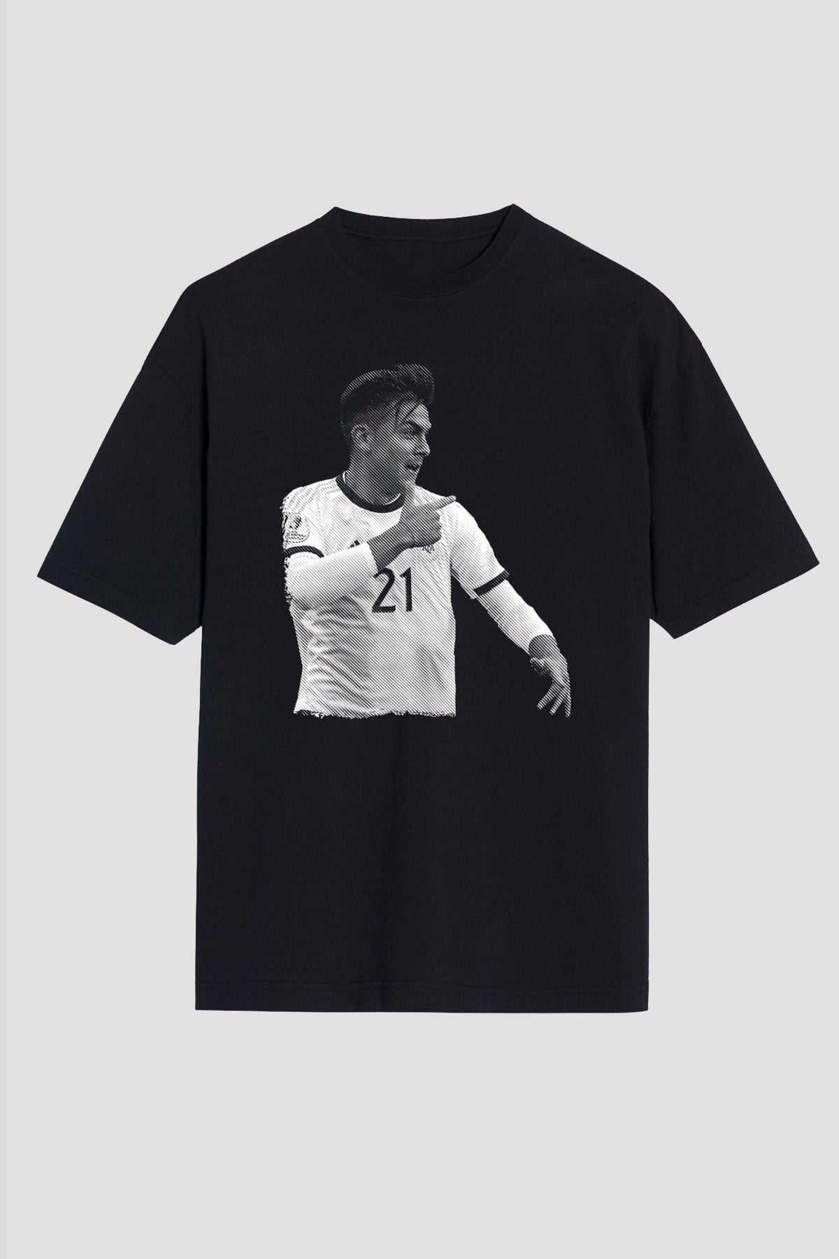 Paulo Dybala Baskılı Unisex Siyah Oversize Tişört - Tshirt