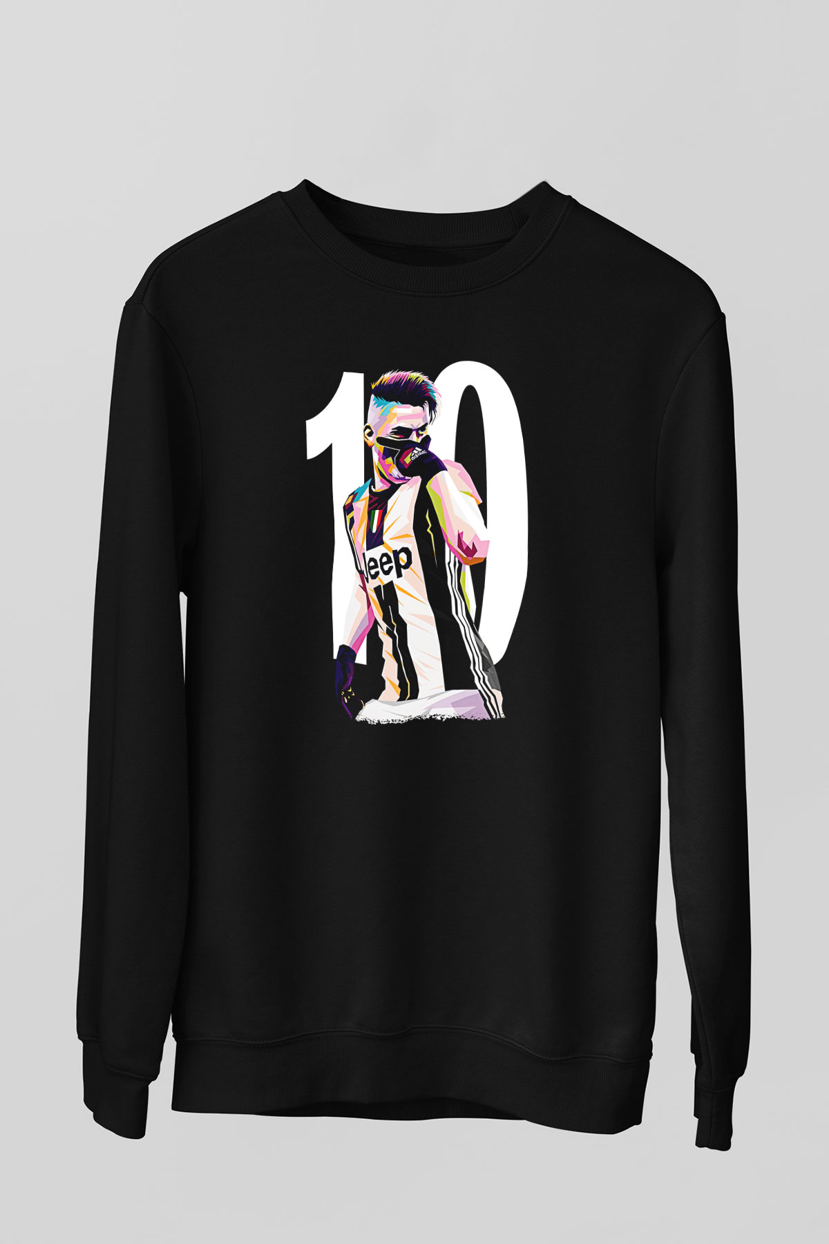Paulo Dybala Baskılı Unisex Siyah Sweatshirt