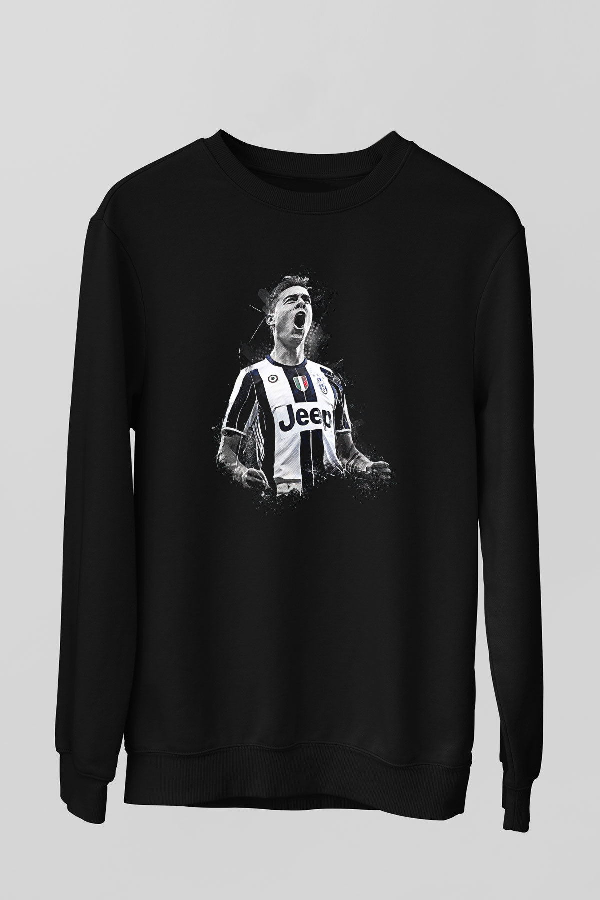 Paulo Dybala Baskılı Unisex Siyah Sweatshirt