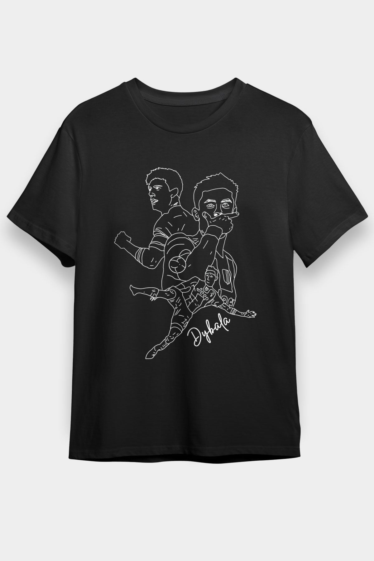 Paulo Dybala Baskılı Unisex Siyah Tişört - Tshirt