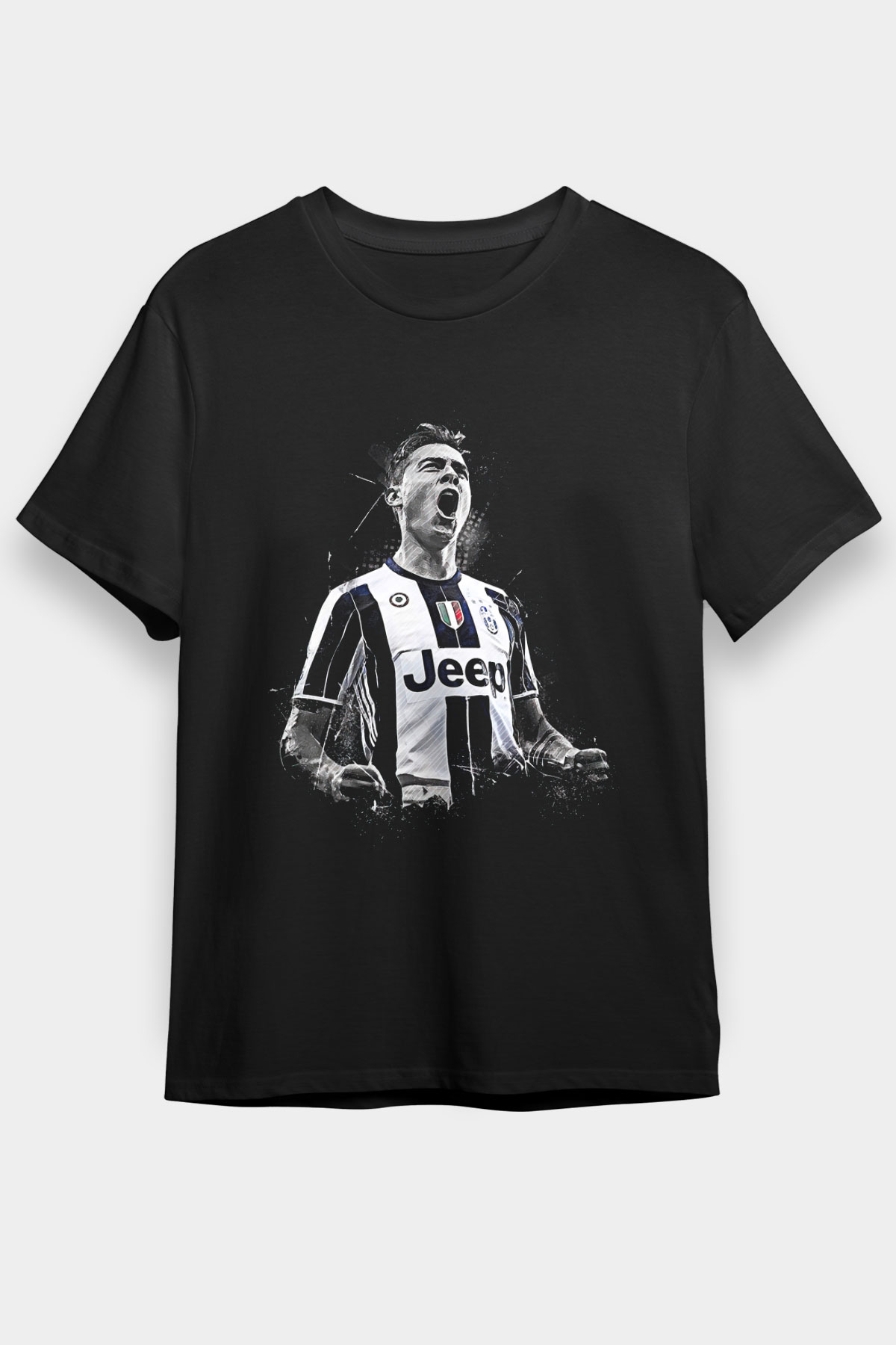 Paulo Dybala Baskılı Unisex Siyah Tişört - Tshirt