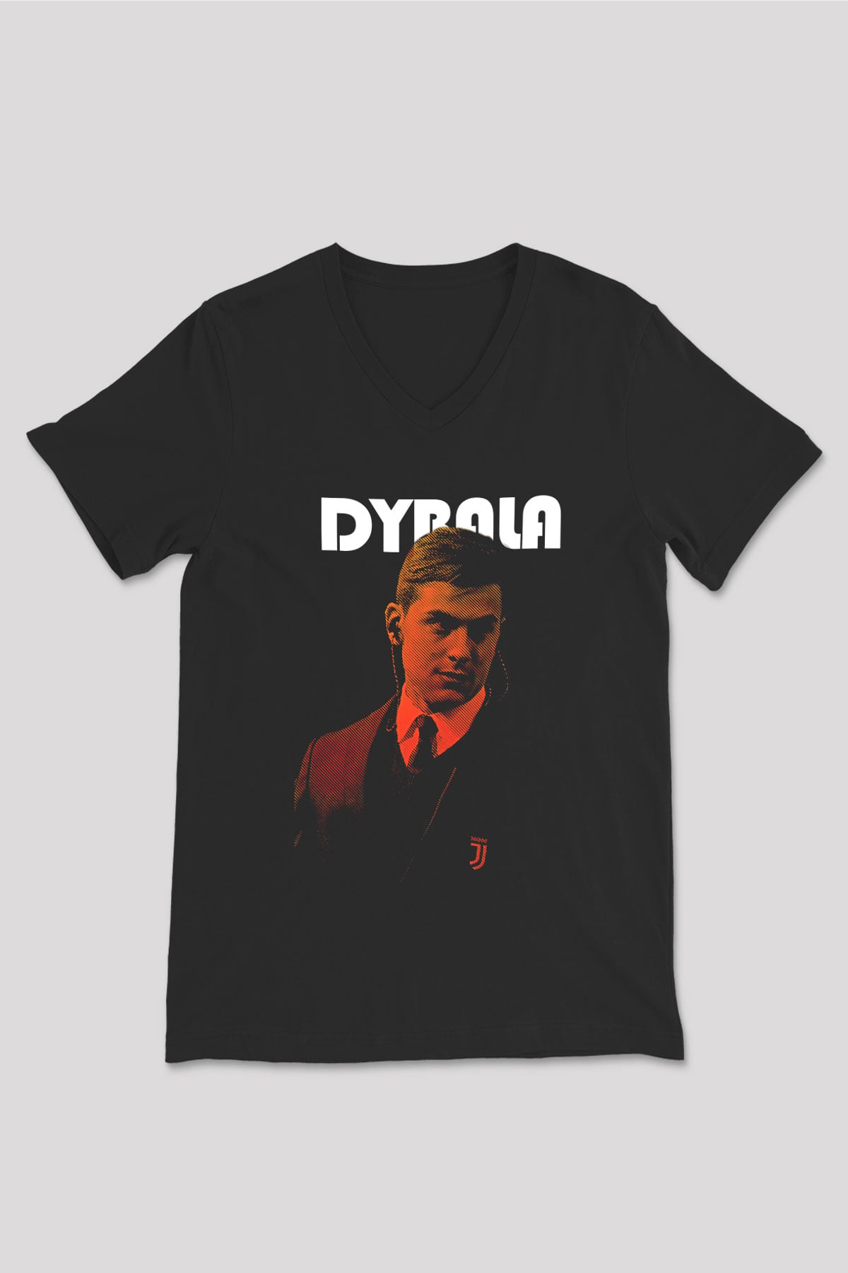 Paulo Dybala Baskılı Unisex Siyah V Yaka Tişört - Tshirt