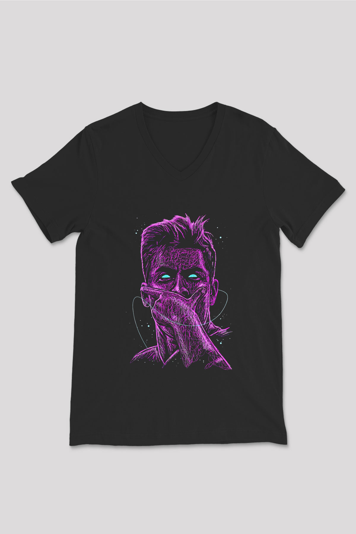 Paulo Dybala Baskılı Unisex Siyah V Yaka Tişört - Tshirt