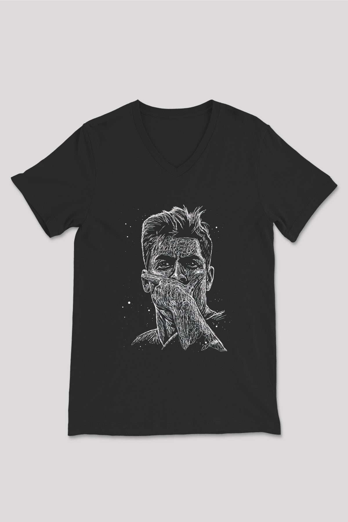 Paulo Dybala Baskılı Unisex Siyah V Yaka Tişört - Tshirt