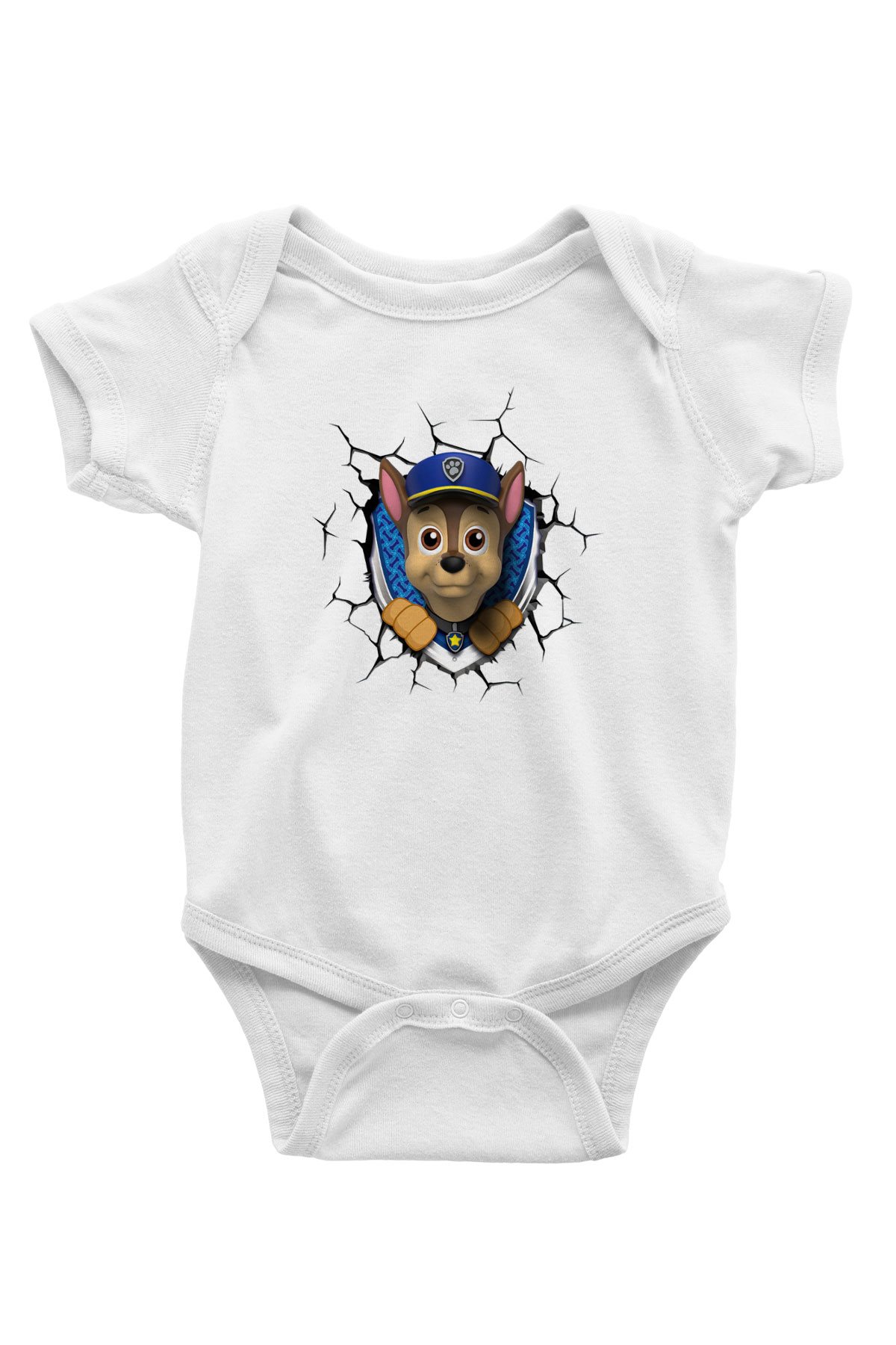 Paw Patrol Baskılı Beyaz Unisex Bebek Body - Zıbın