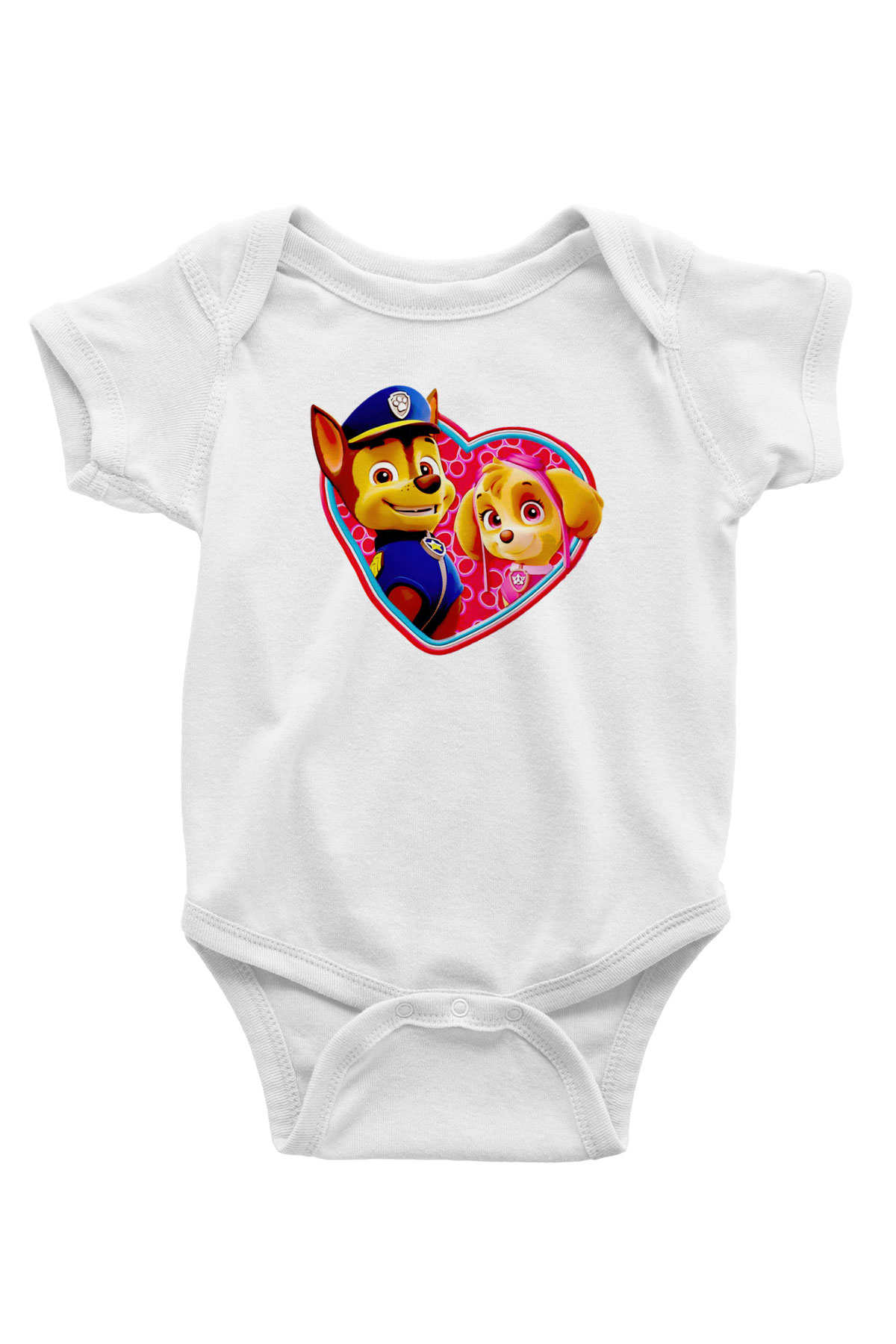 Paw Patrol Baskılı Beyaz Unisex Bebek Body - Zıbın
