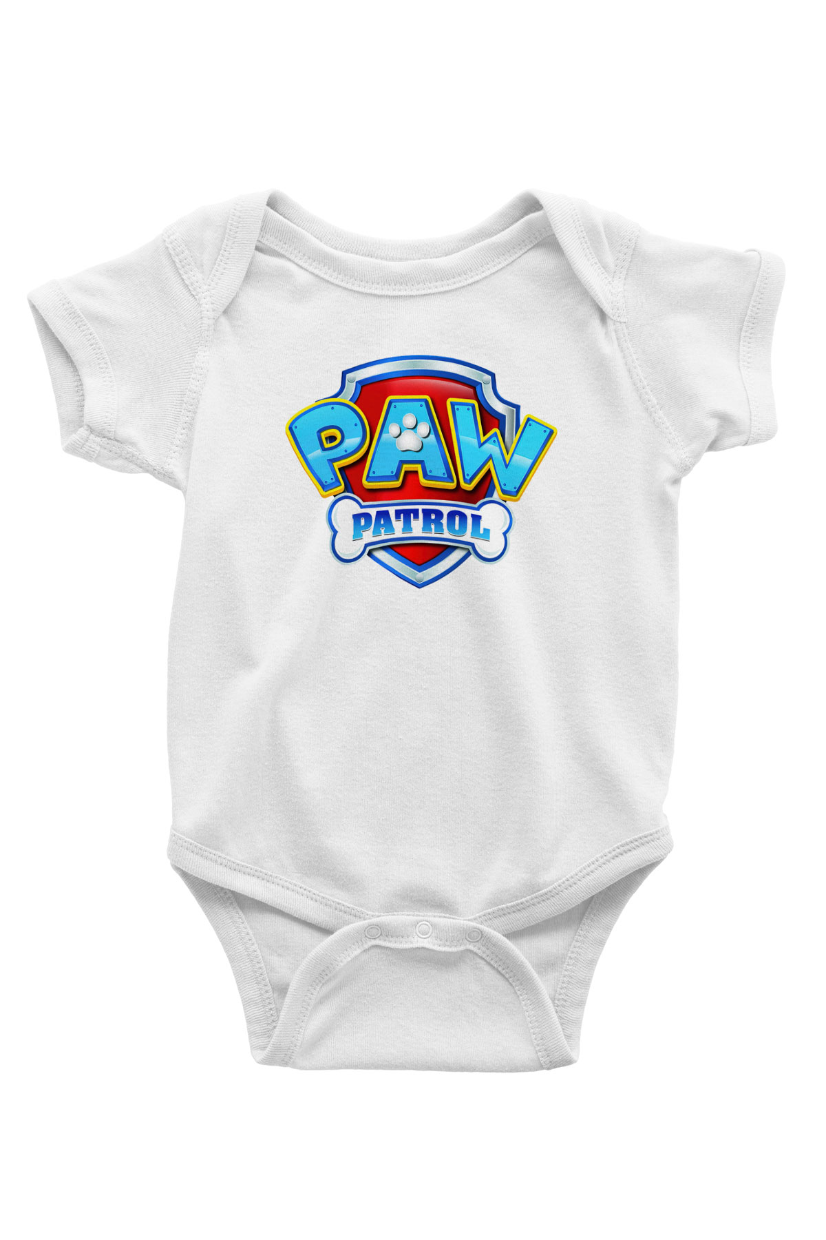 Paw Patrol Baskılı Beyaz Unisex Bebek Body - Zıbın