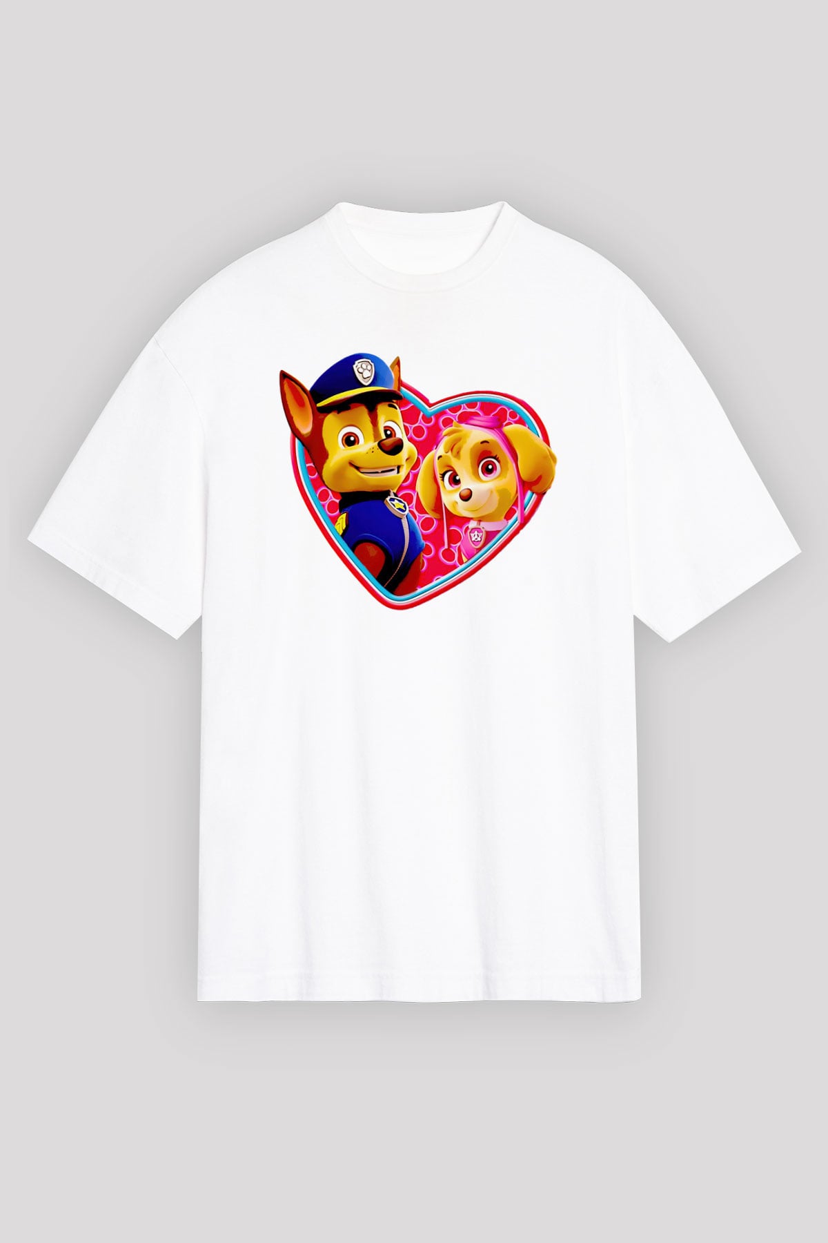 Paw Patrol Beyaz Unisex Oversize Tişört T-Shirt