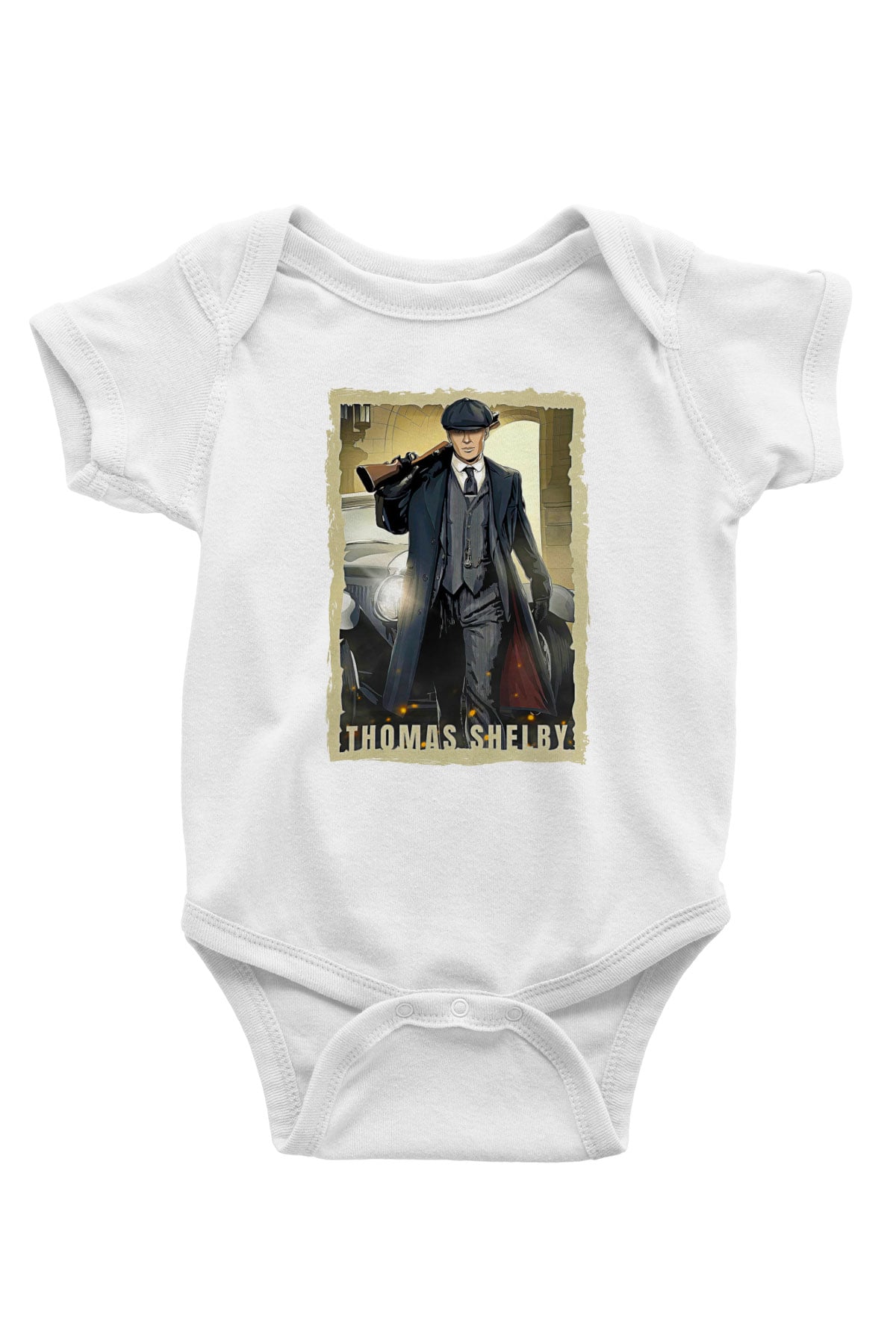 Peaky Blinders Baskılı Beyaz Unisex Bebek Body - Zıbın