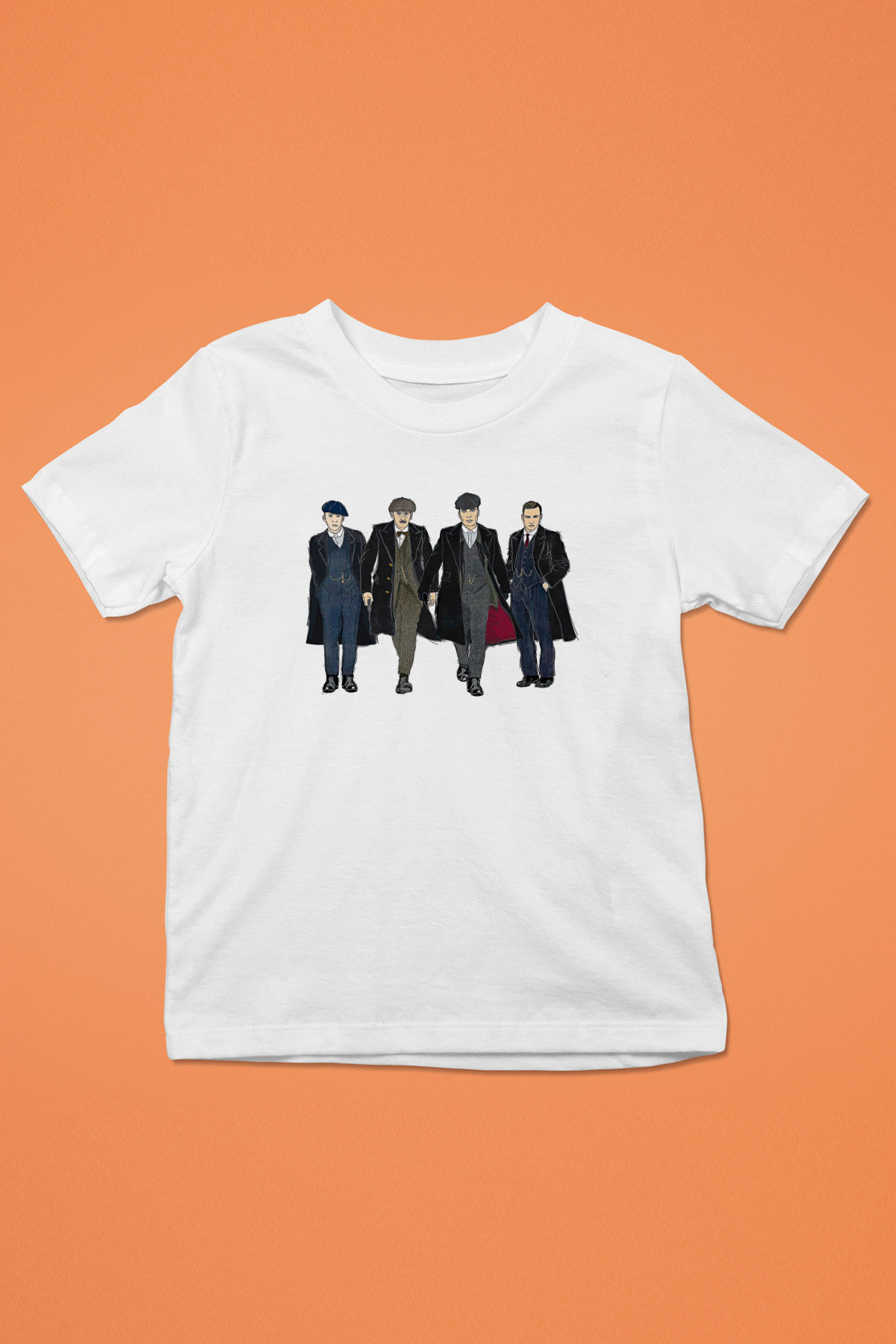 Peaky Blinders Baskılı Beyaz Unisex Beyaz Çocuk Tişört - Tshirt