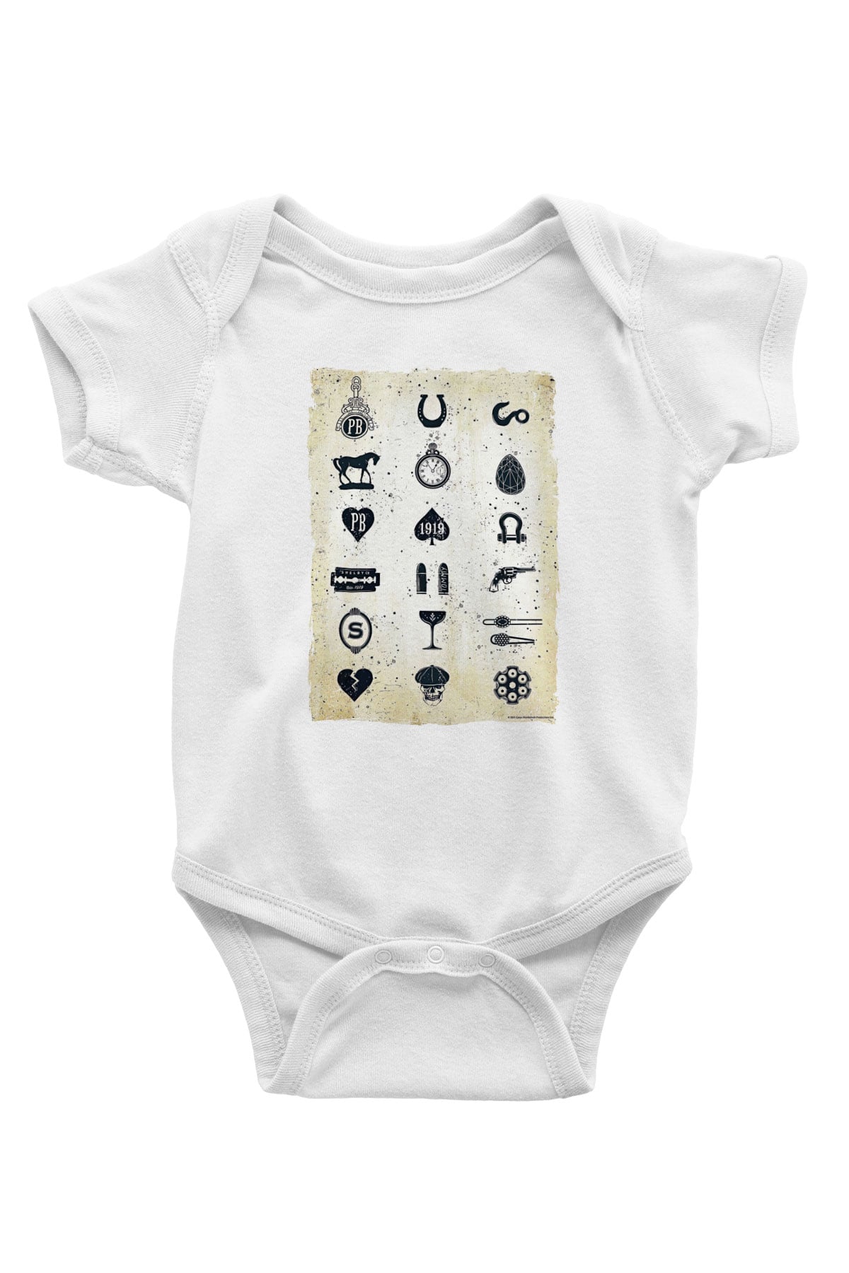 Peaky Blinders Baskılı Beyaz Unisex Bebek Body - Zıbın