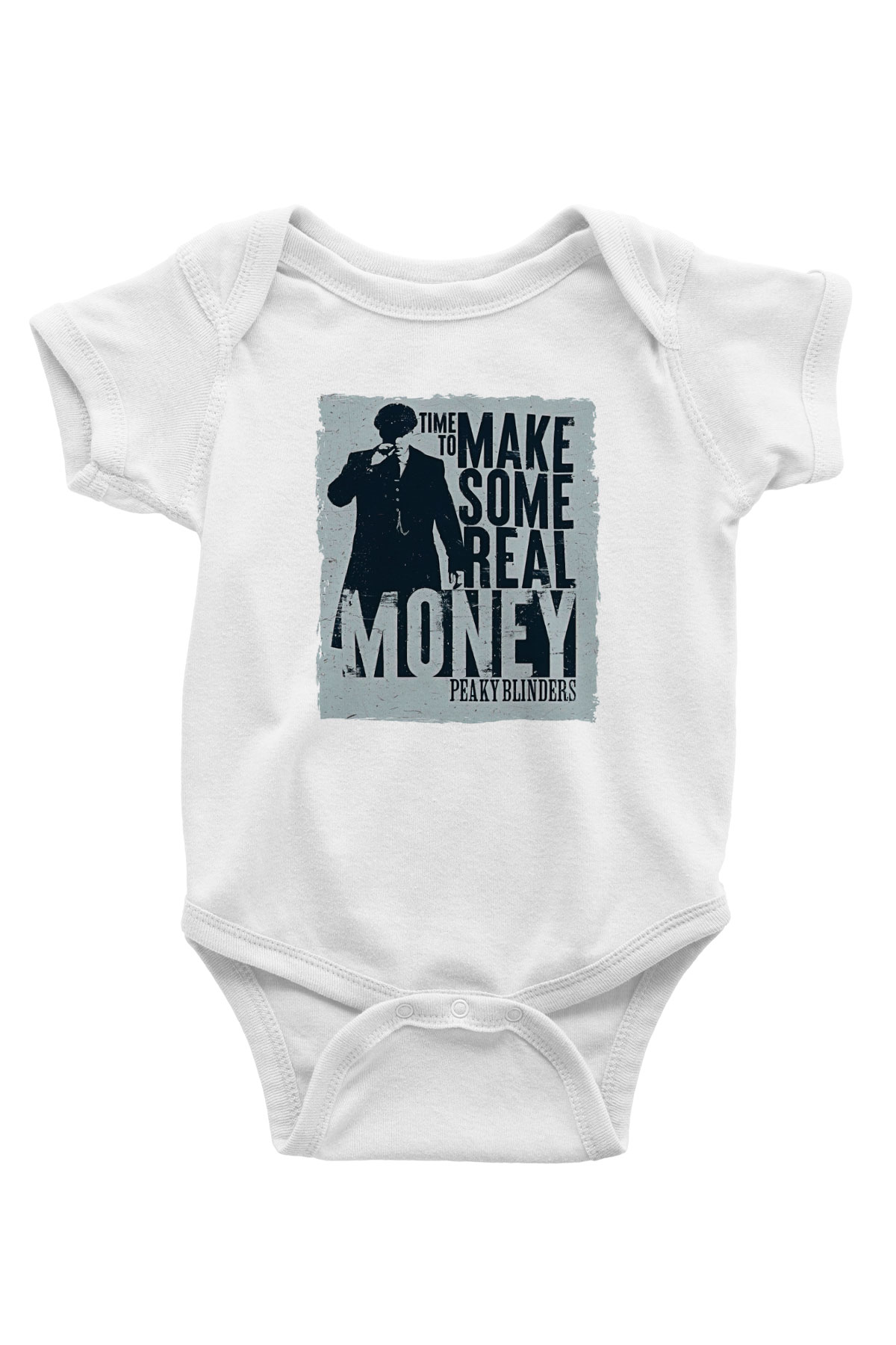Peaky Blinders Baskılı Beyaz Unisex Bebek Body - Zıbın
