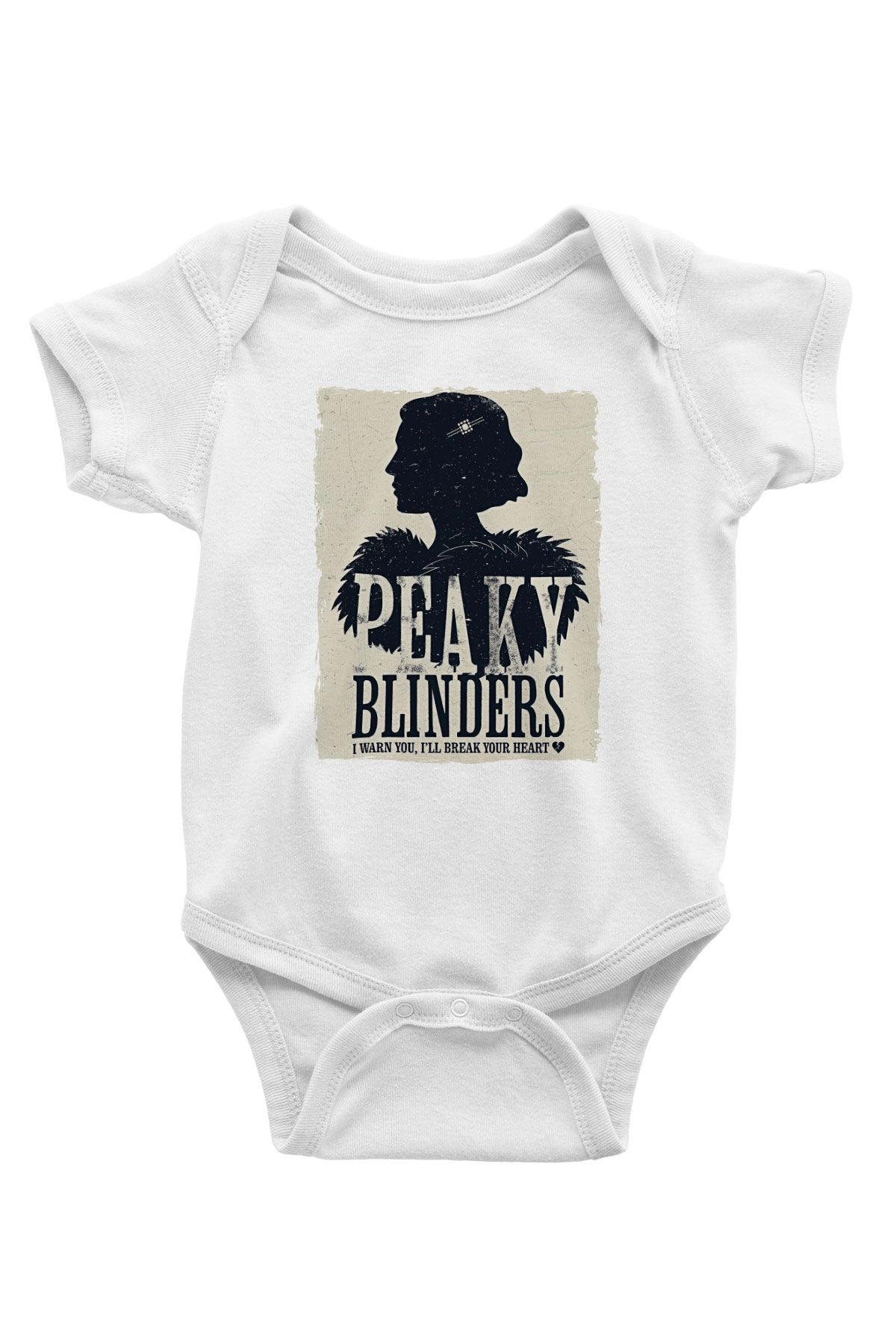 Peaky Blinders Baskılı Beyaz Unisex Bebek Body - Zıbın