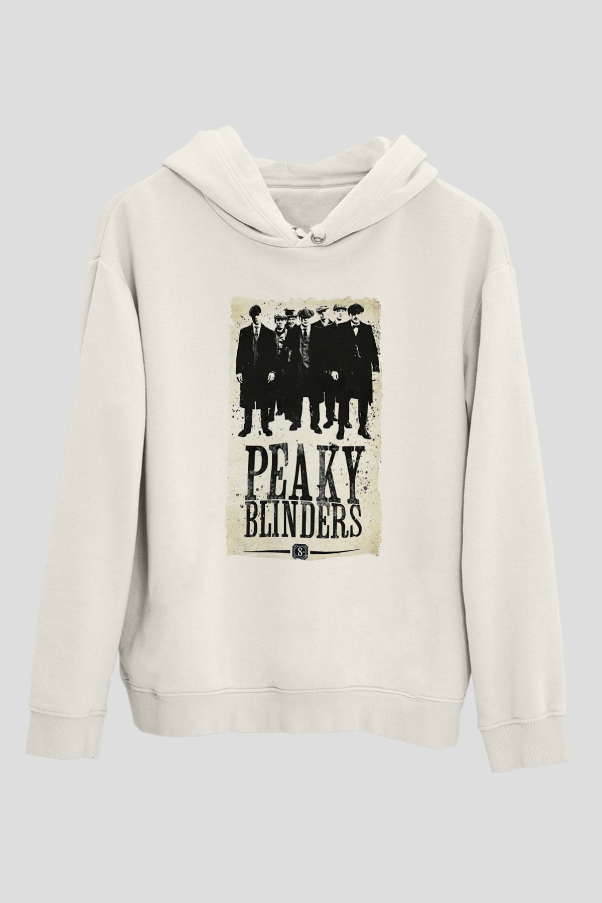 Peaky Blinders Baskılı Beyaz Unisex Hoodie