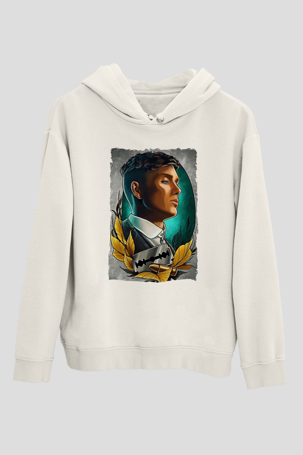 Peaky Blinders Baskılı Beyaz Unisex Hoodie