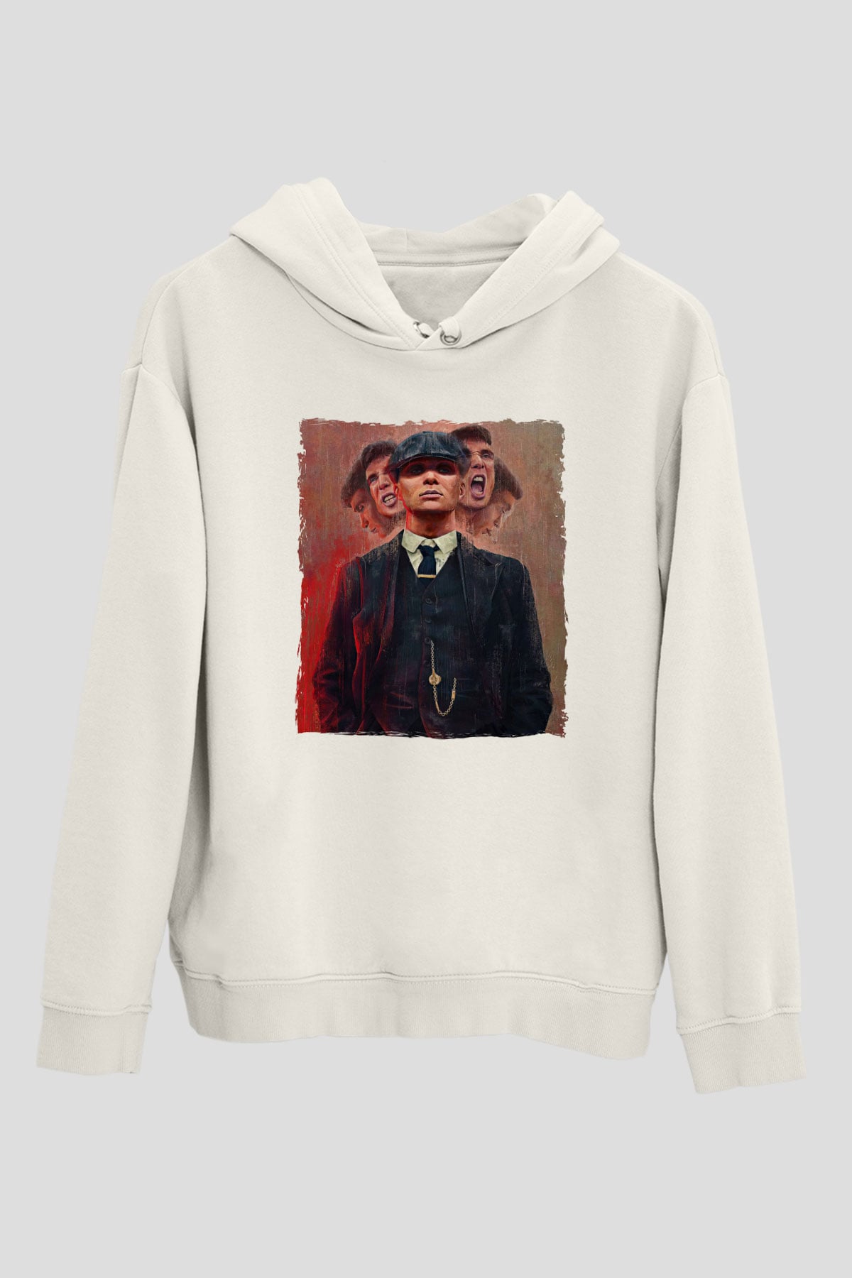 Peaky Blinders Baskılı Beyaz Unisex Hoodie