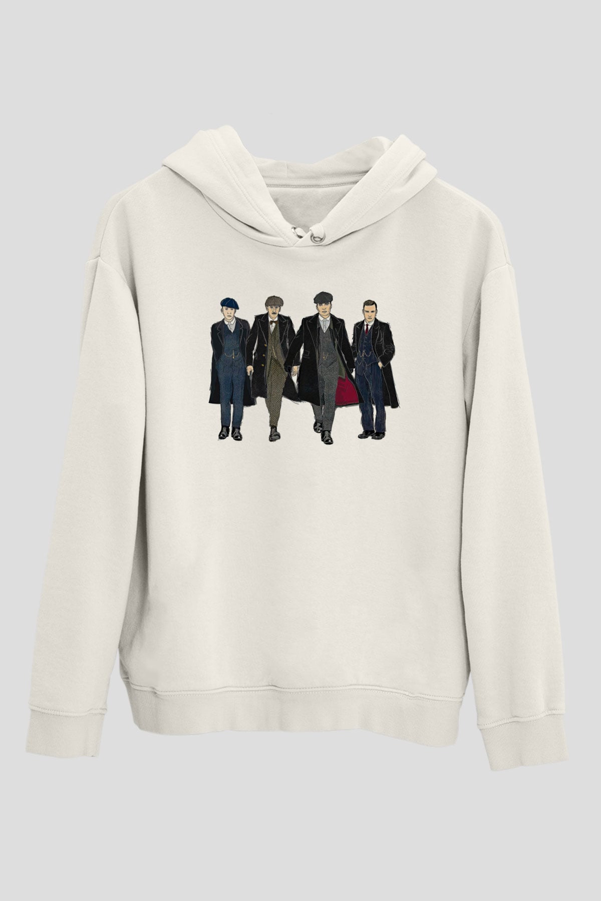 Peaky Blinders Baskılı Beyaz Unisex Hoodie