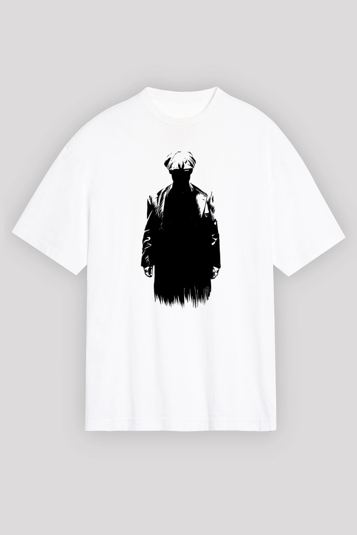 Peaky Blinders Baskılı Beyaz Unisex Oversize Tişört - Tshirt