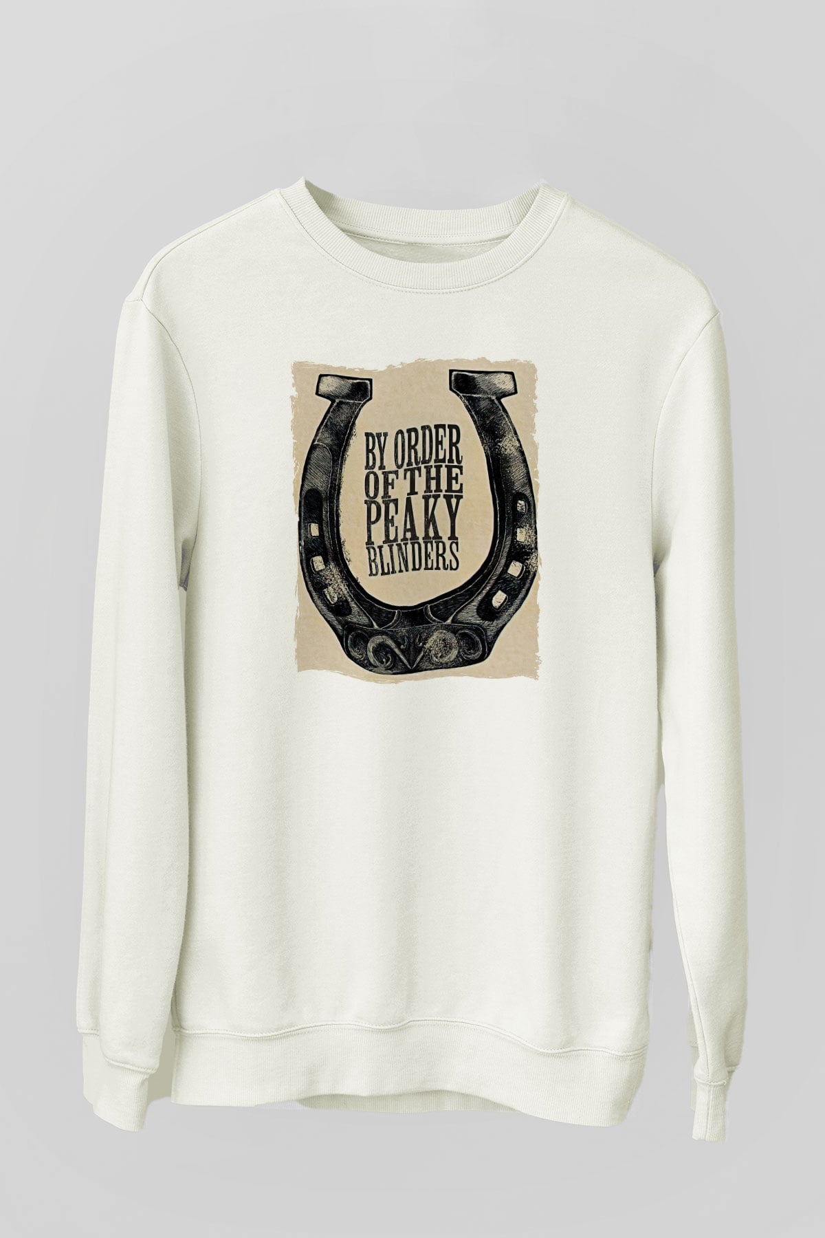 Peaky Blinders Baskılı Beyaz Unisex Sweatshirt