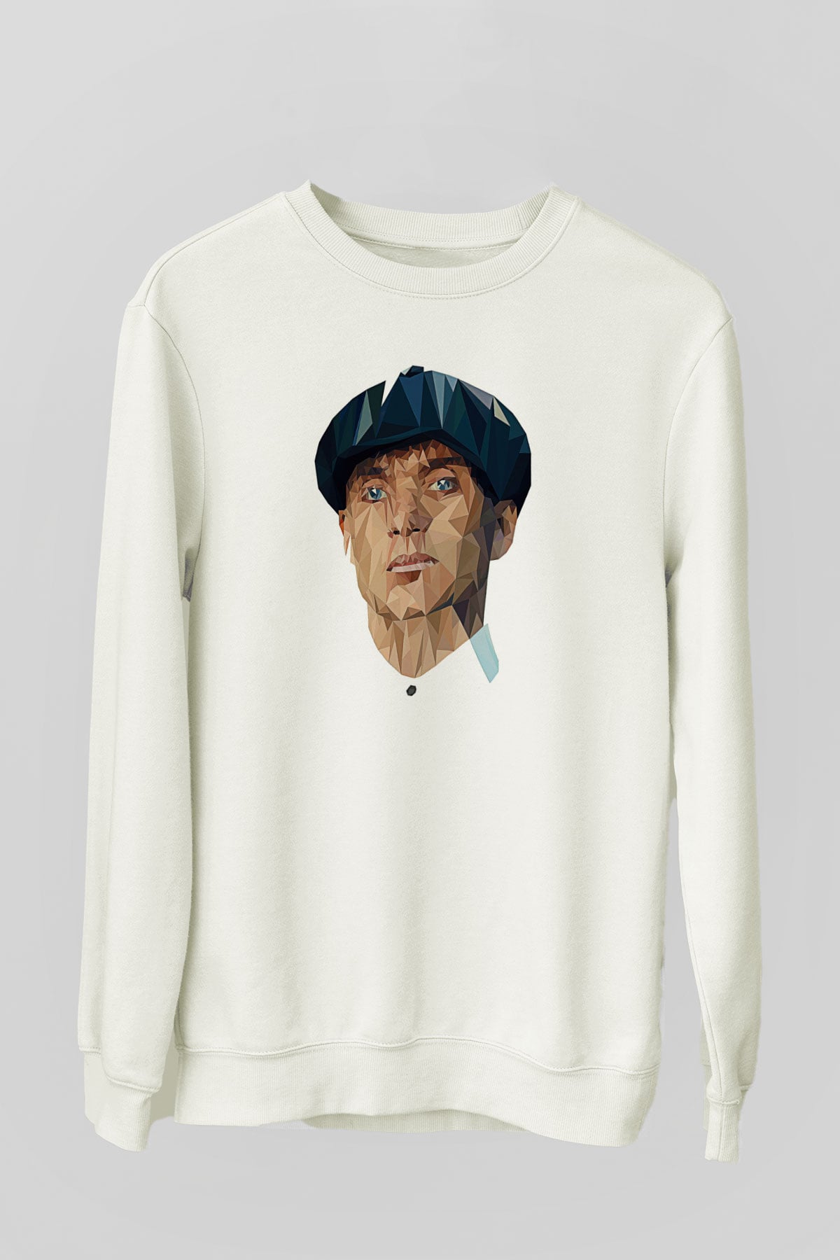 Peaky Blinders Baskılı Beyaz Unisex Sweatshirt