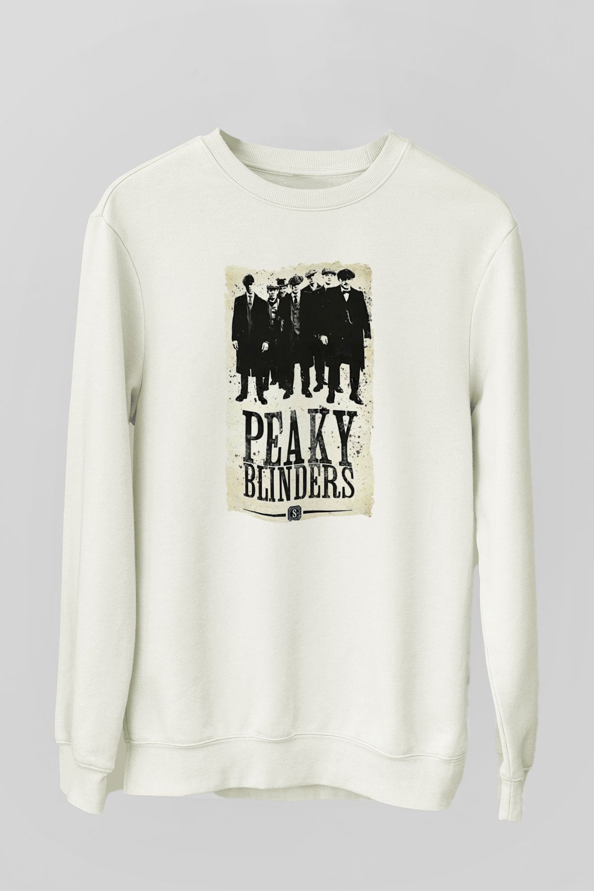 Peaky Blinders Baskılı Beyaz Unisex Sweatshirt